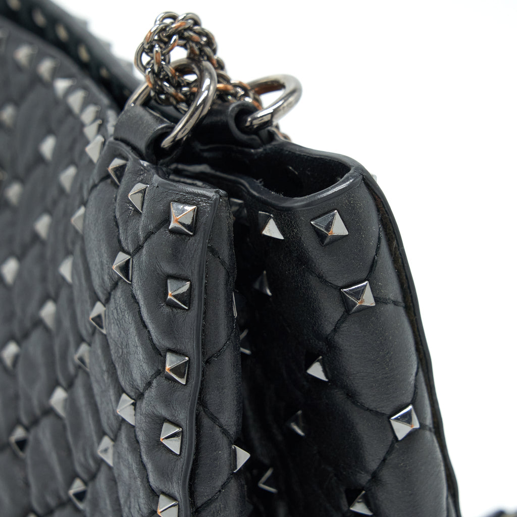 VALENTINO GARAVANI ROCKSTUD TOTE/SHOULDER BAG BLACK SHW
