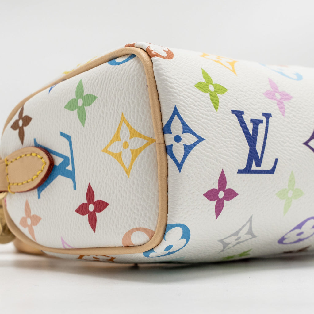 LOUIS VUITTON X TAKASHI MURAKAMI NANO SPEEDY MULTICOLOURED MONOGRAM CANVAS WHITE GHW