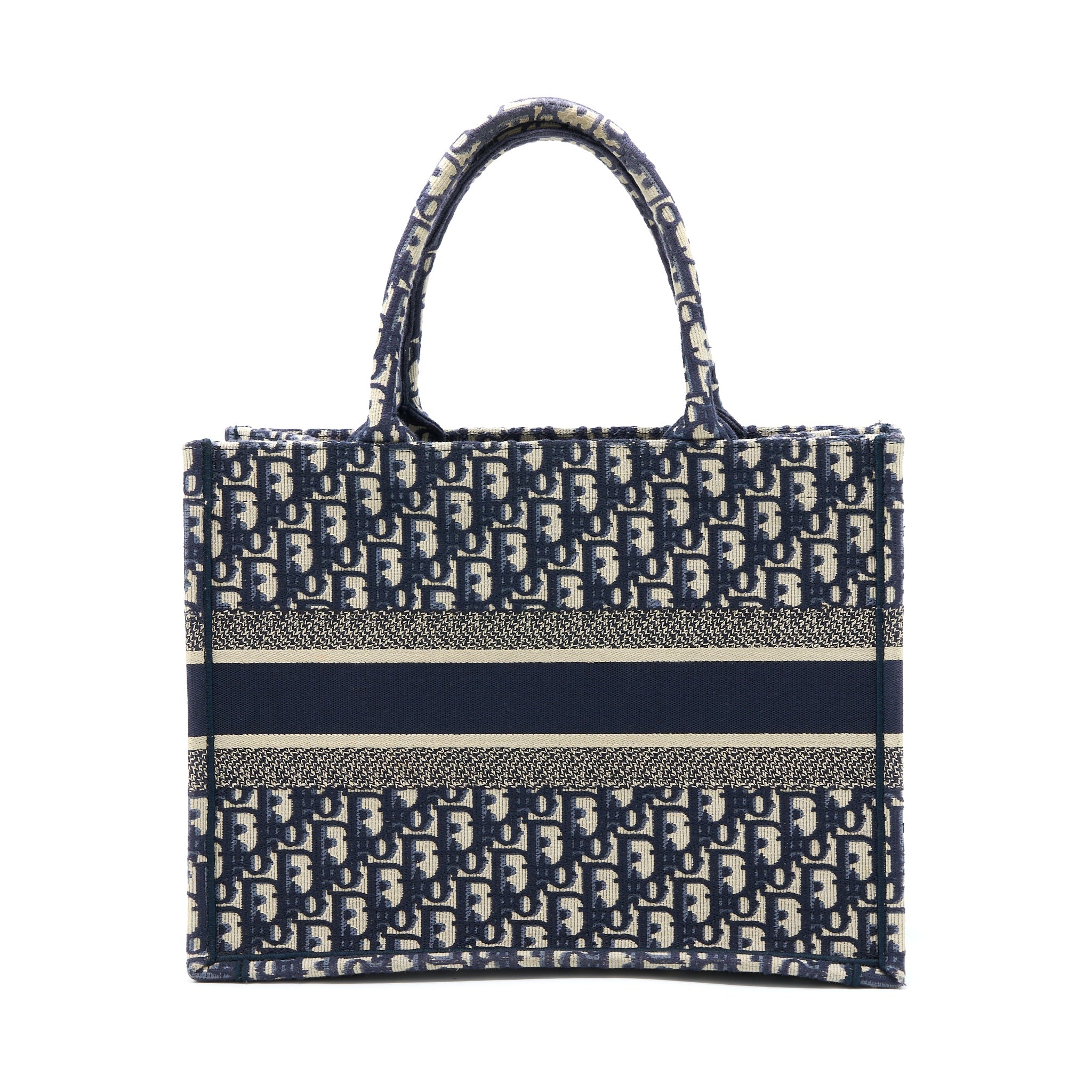 DIOR MEDIUM BOOK TOTE OBLIQUE EMBROIDERY BLUE