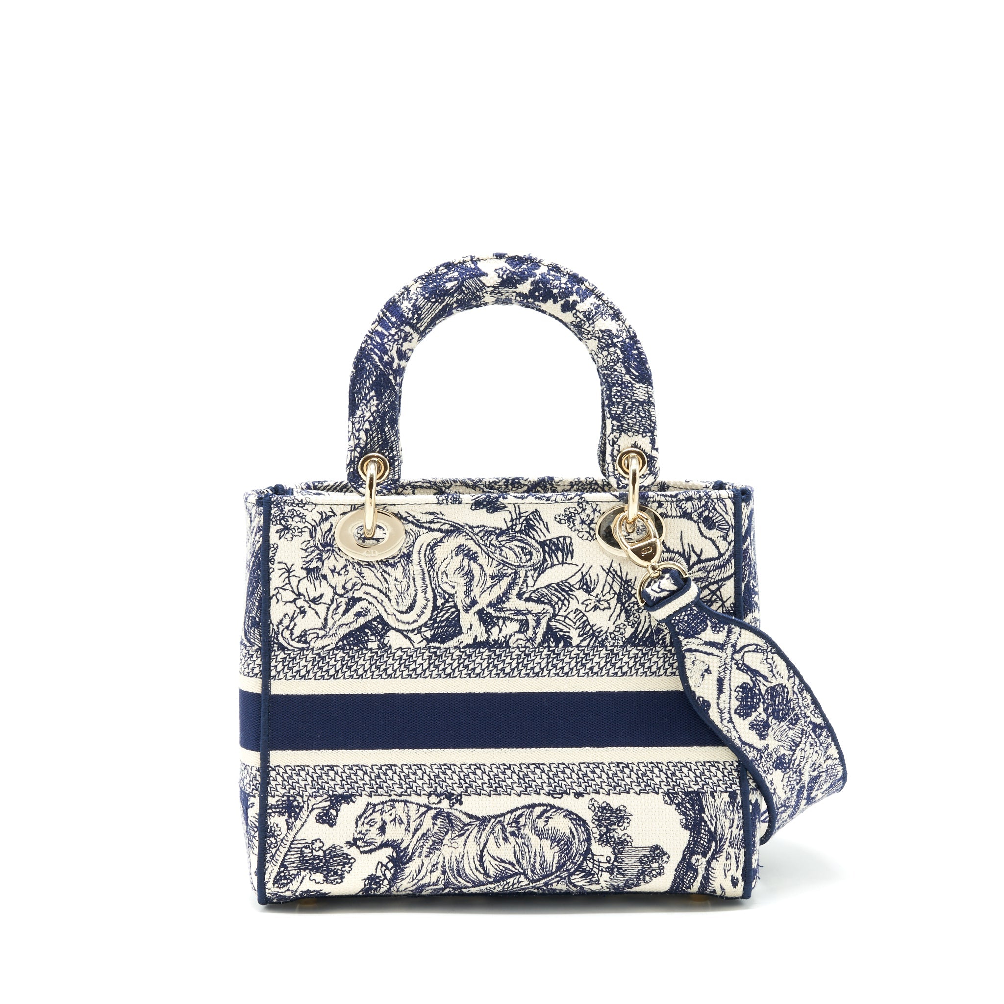 DIOR MEDIUM LADY DIOR D-LITE BAG NAVY GHW