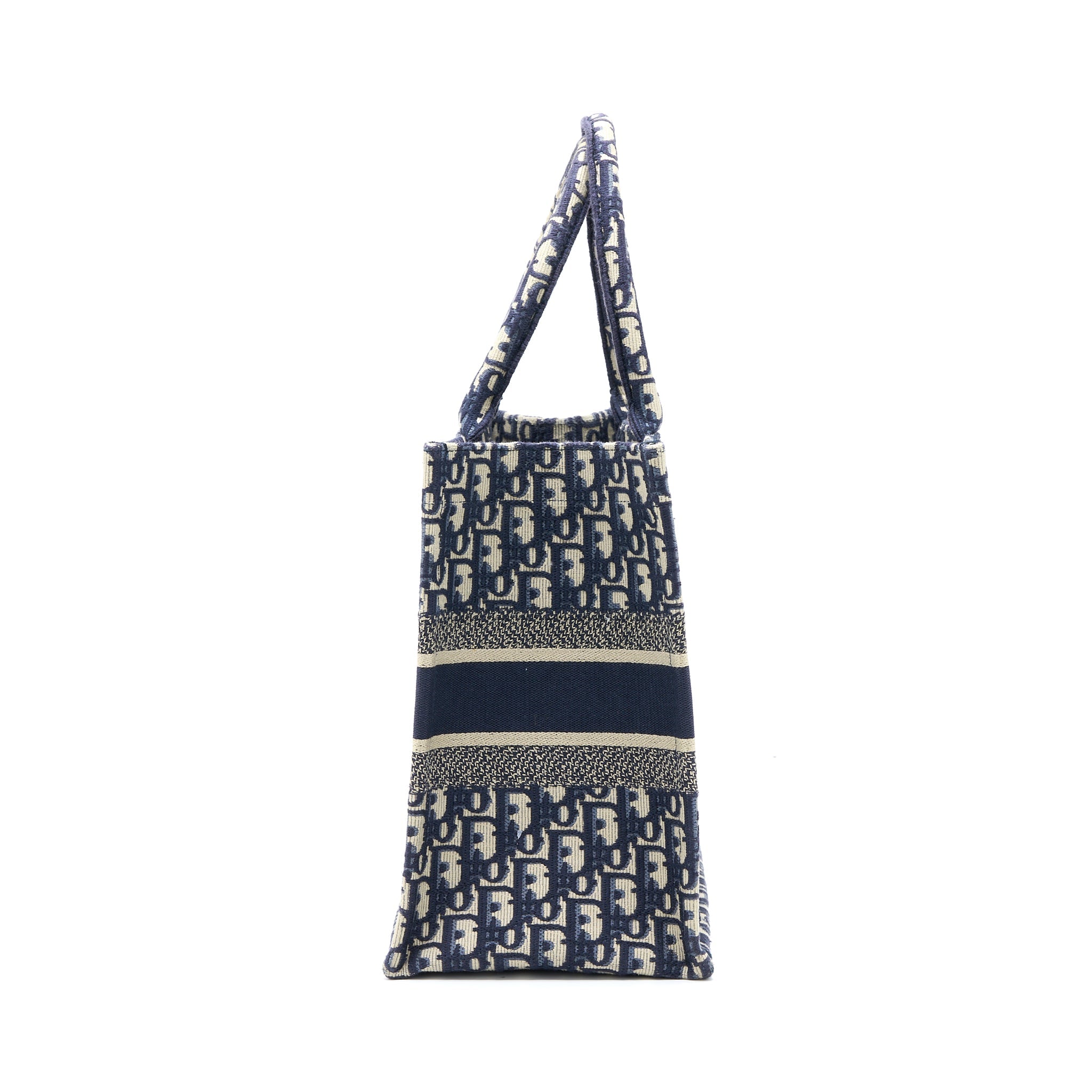DIOR MEDIUM BOOK TOTE OBLIQUE EMBROIDERY BLUE