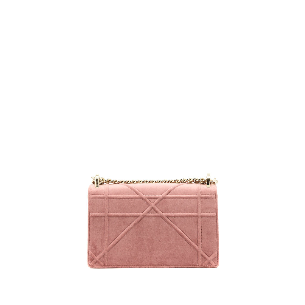 DIOR SMALL DIORAMA VELVET DARK PINK LGHW