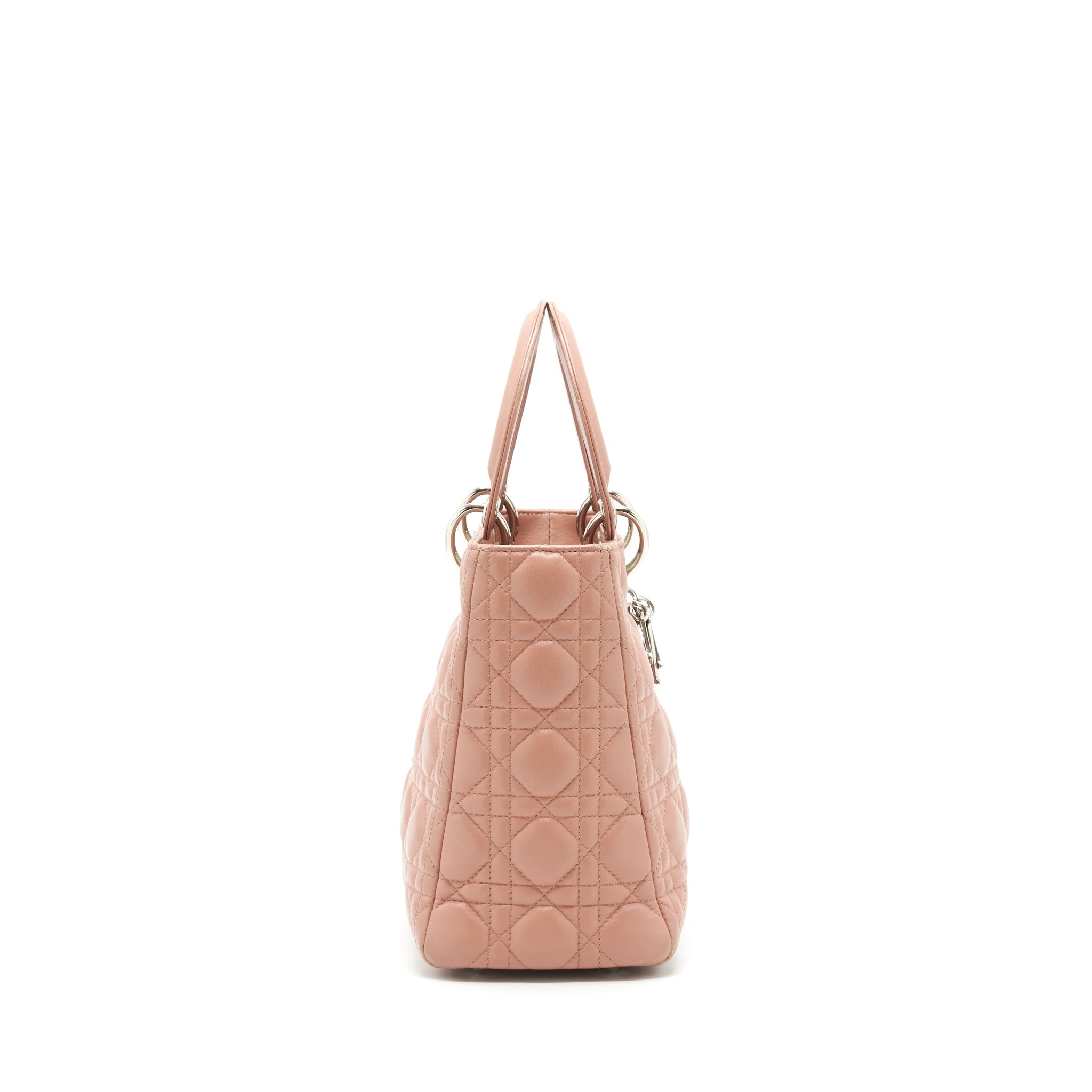 DIOR MEDIUM LADY DIOR LAMBSKIN BLUSH SHW