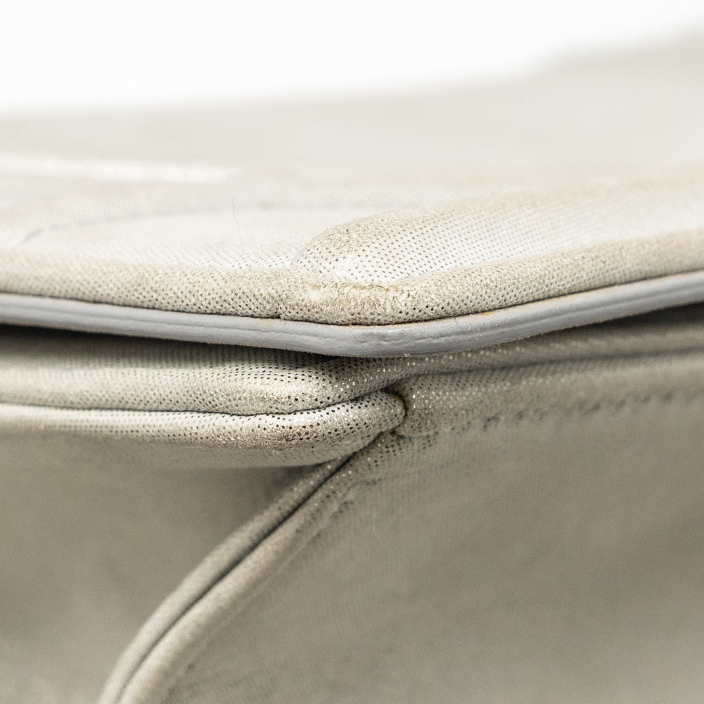 DIOR SMALL DIORAMA LEATHER IRIDESCENT PEARL GREY SHW