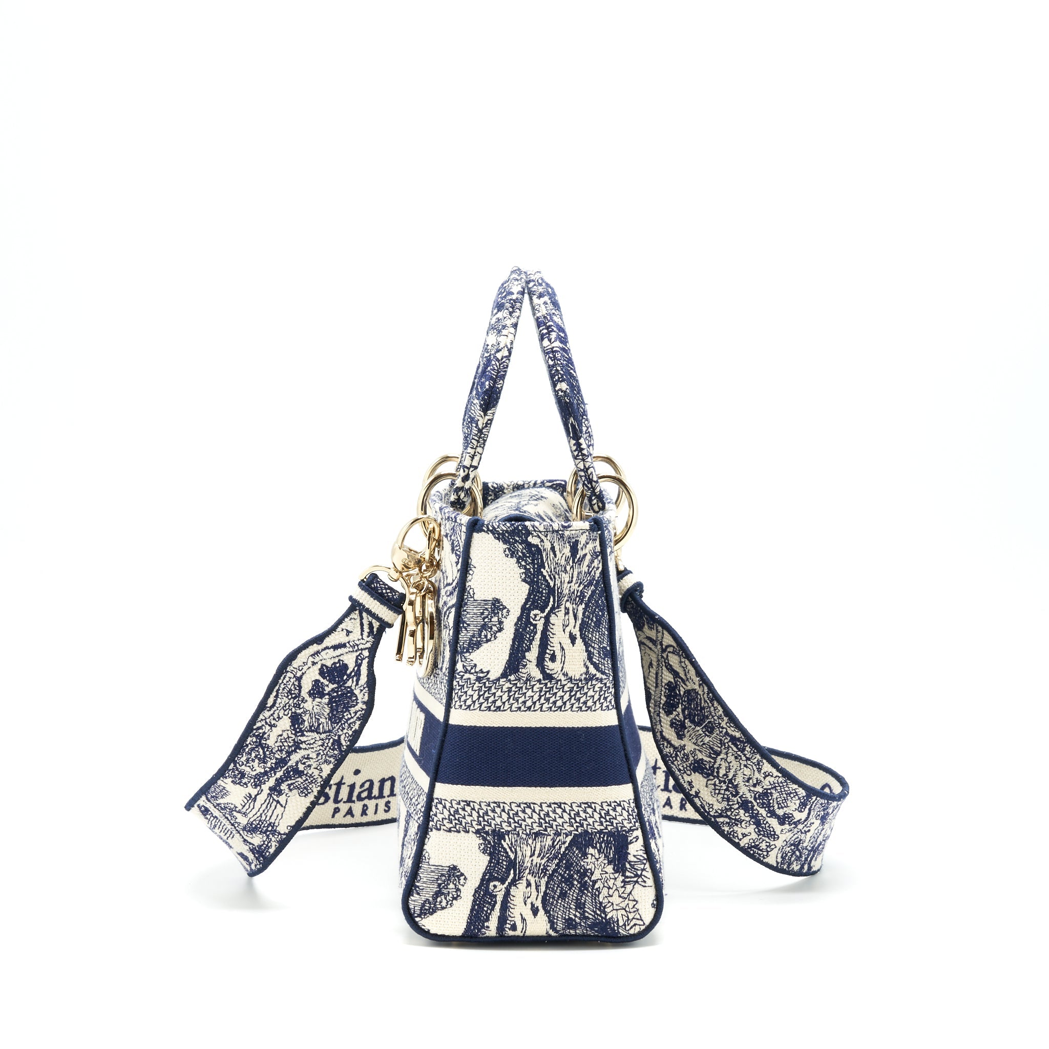 DIOR MEDIUM LADY DIOR D-LITE BAG NAVY GHW