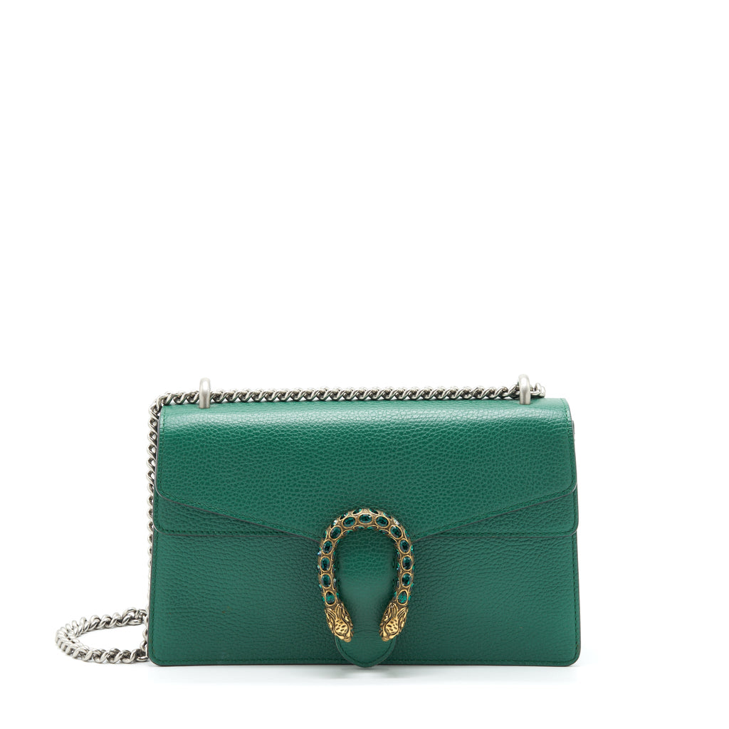 GUCCI DIONYSUS SMALL SHOULDER BAG GREEN WITH MULTICOLOUR HARDWARE