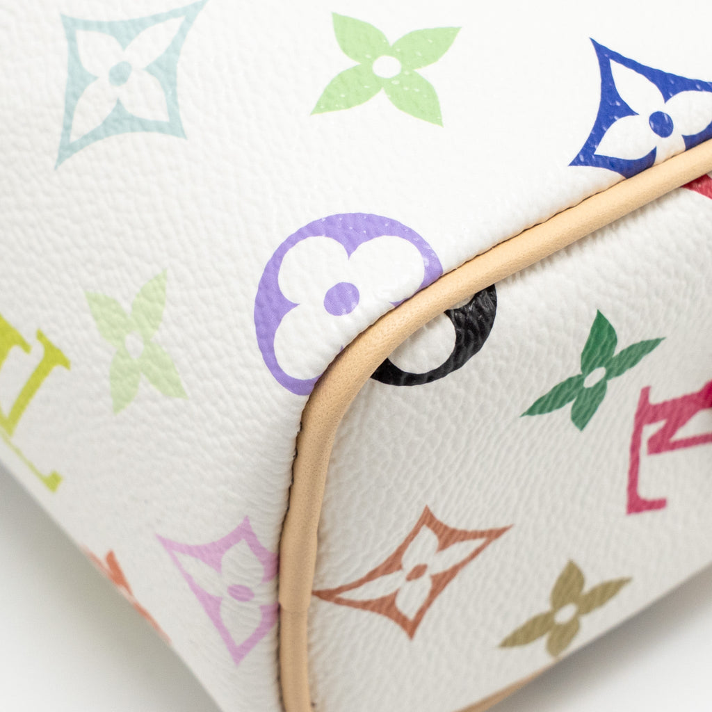 LOUIS VUITTON X TAKASHI MURAKAMI NANO SPEEDY MULTICOLOURED MONOGRAM CANVAS WHITE GHW