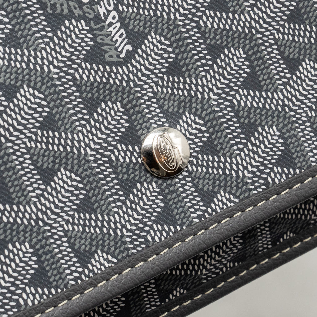GOYARD PORTEFEUILLE POCHETTE PLUMET GOYARDINE CANVAS / CALFSKIN GREY SHW