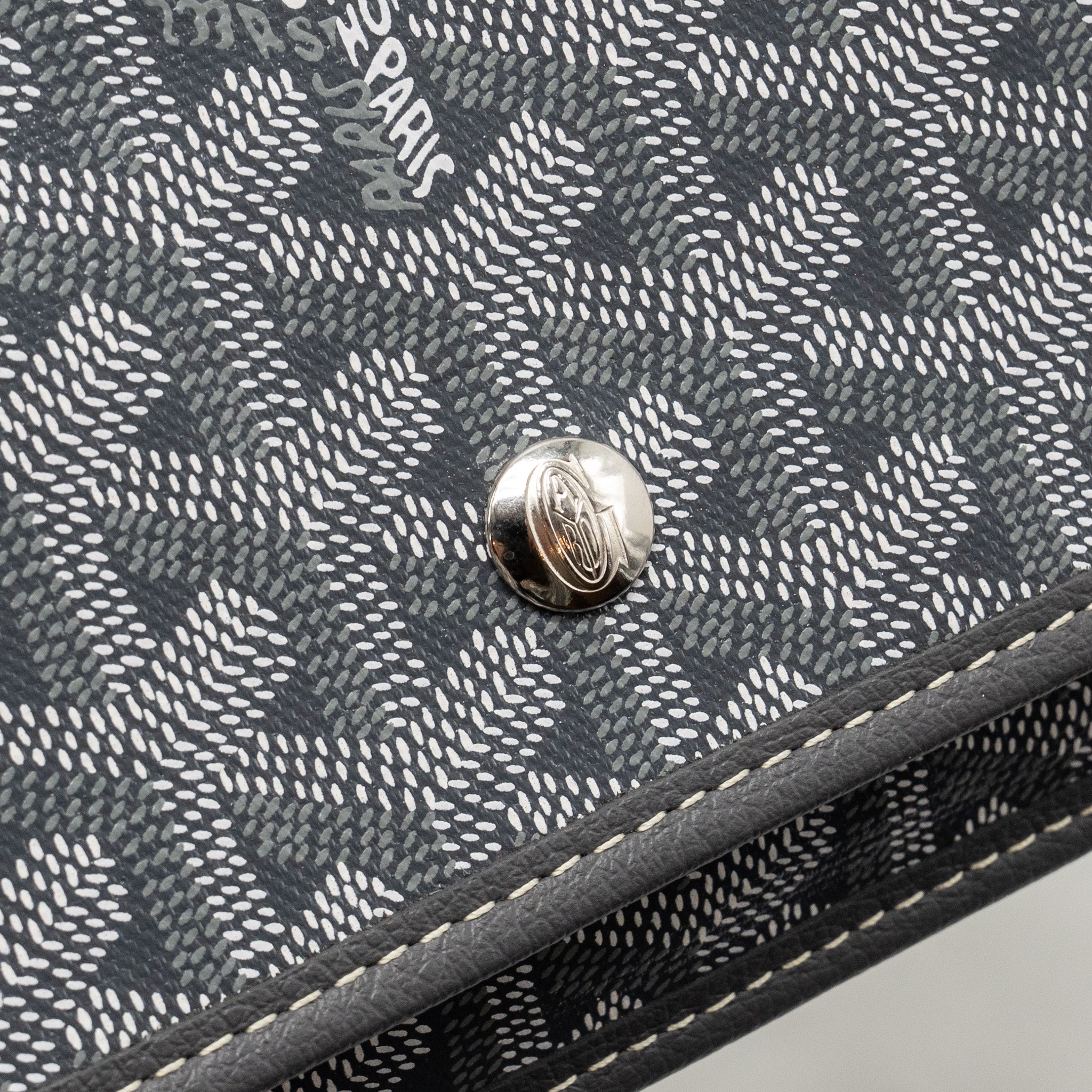 GOYARD PORTEFEUILLE POCHETTE PLUMET GOYARDINE CANVAS / CALFSKIN GREY SHW