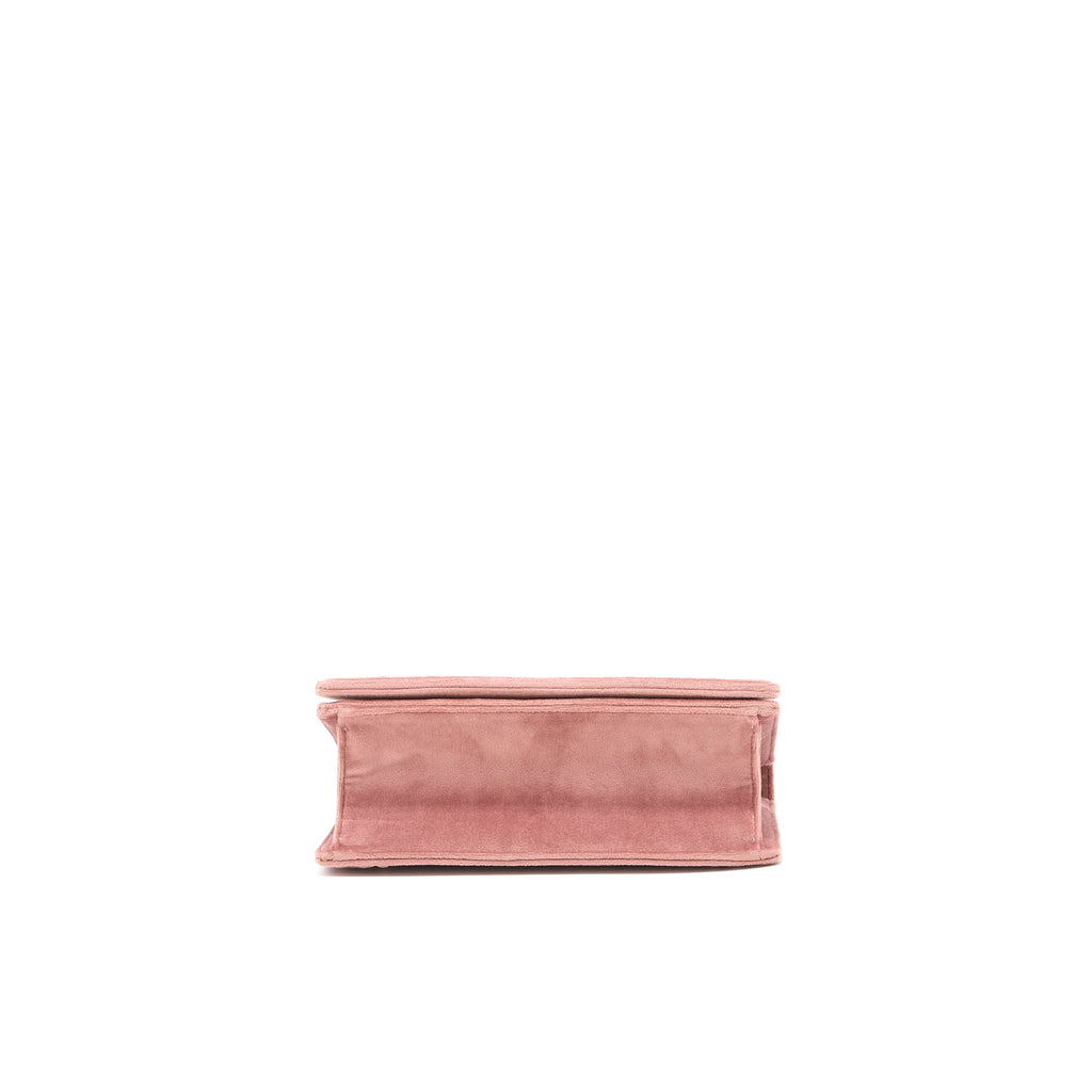 DIOR SMALL DIORAMA VELVET DARK PINK LGHW