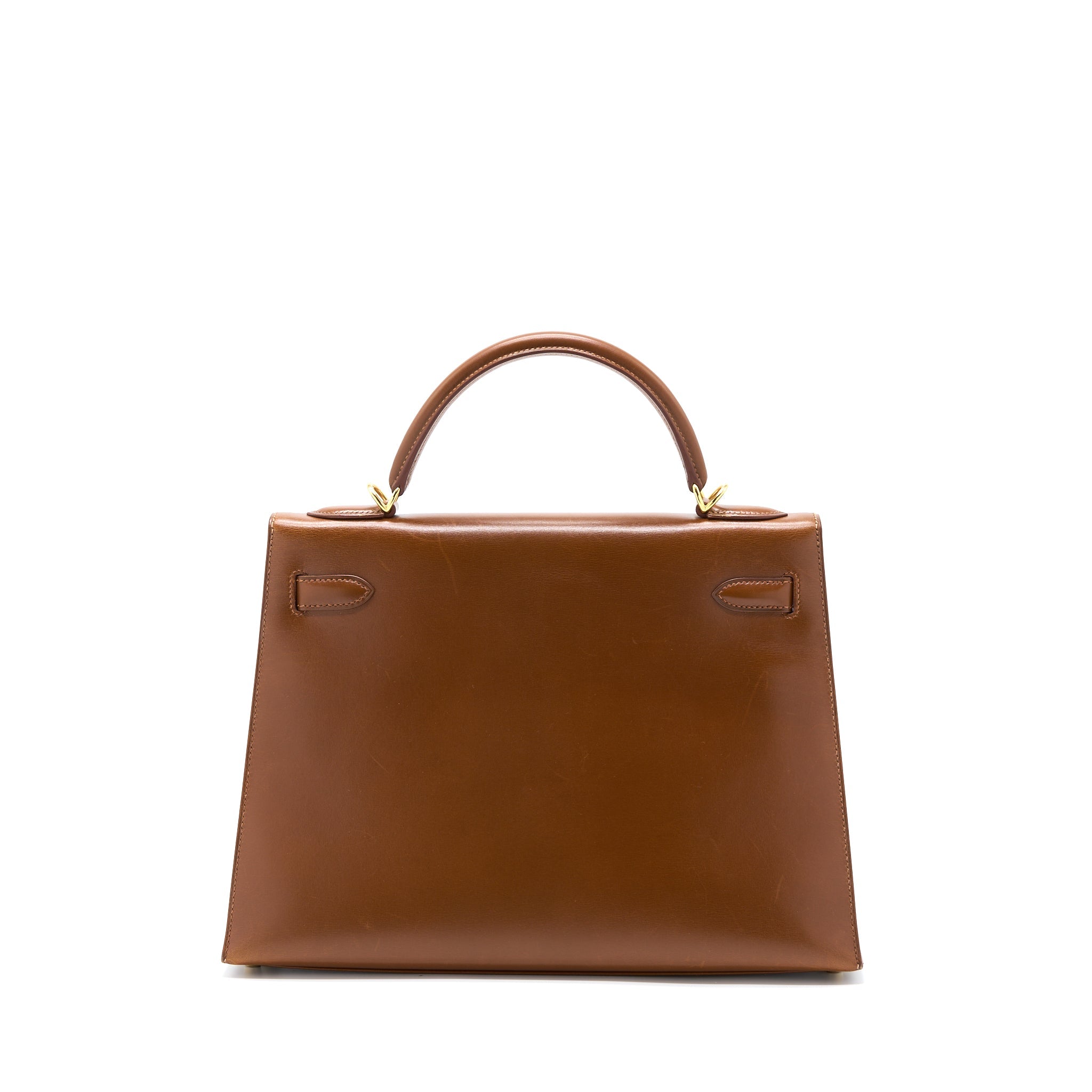 HERMES VINTAGE KELLY 32 BOX BROWN GHW