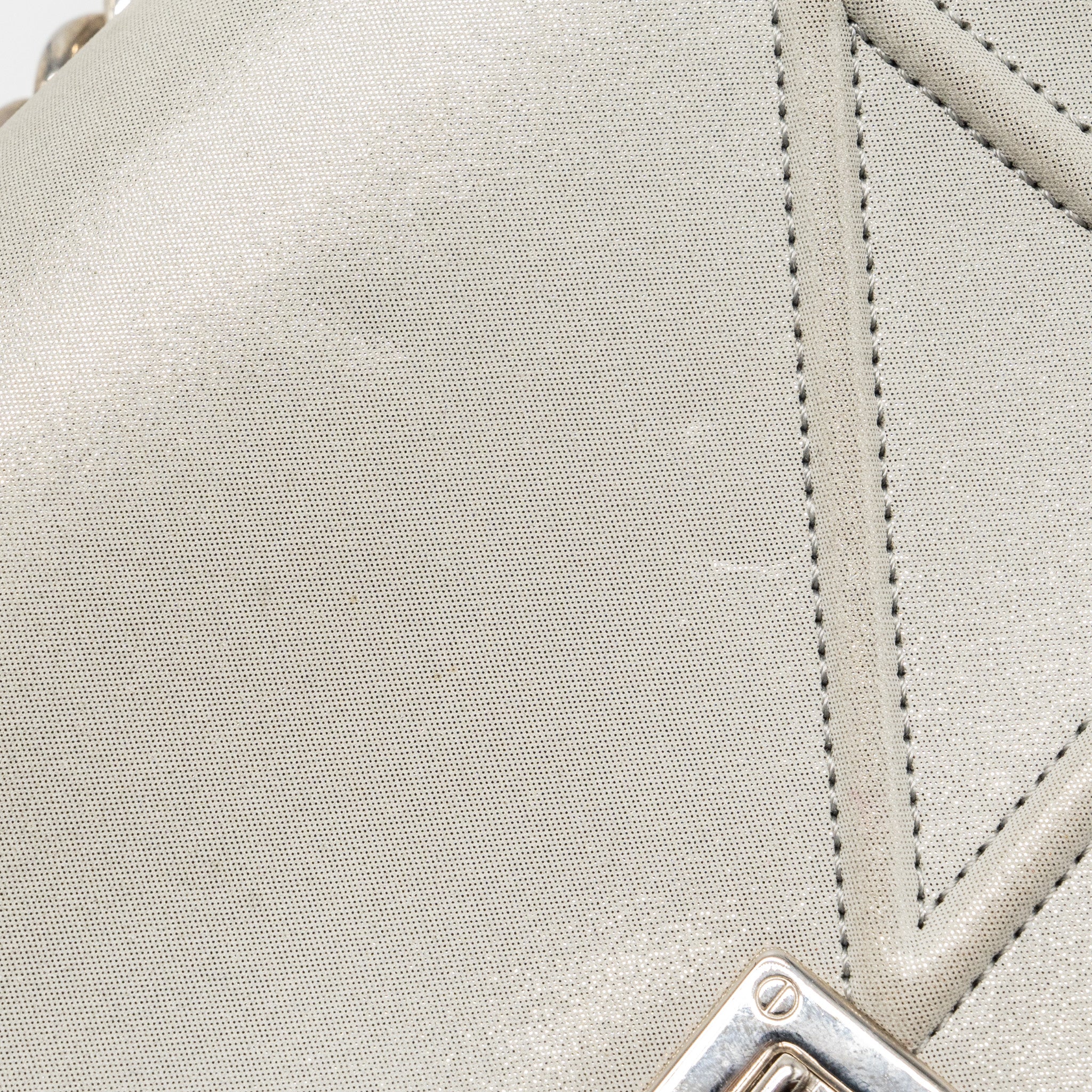 DIOR SMALL DIORAMA LEATHER IRIDESCENT PEARL GREY SHW