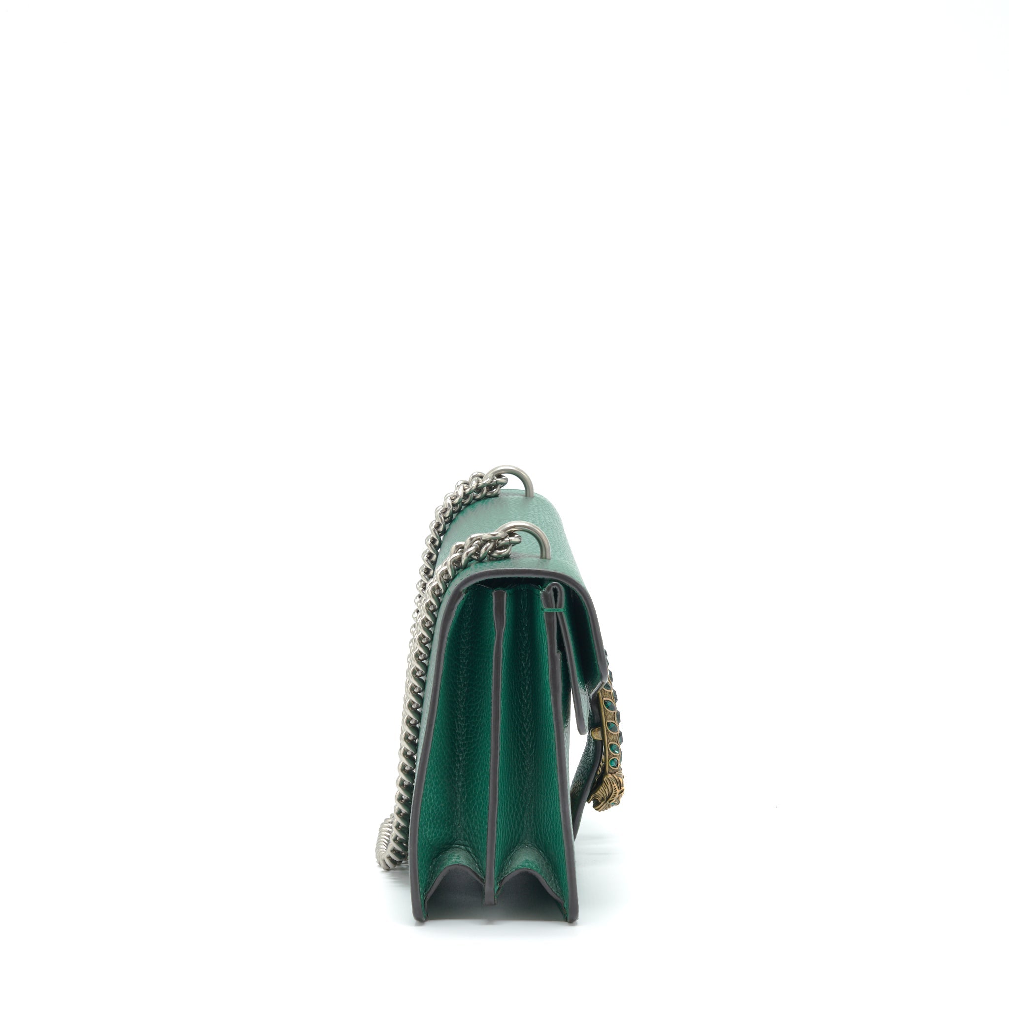 GUCCI DIONYSUS SMALL SHOULDER BAG GREEN WITH MULTICOLOUR HARDWARE