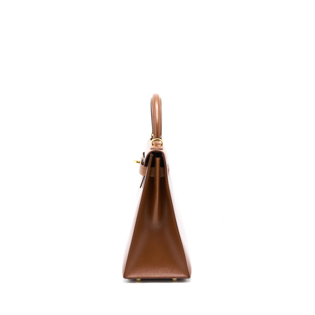 HERMES VINTAGE KELLY 32 BOX BROWN GHW