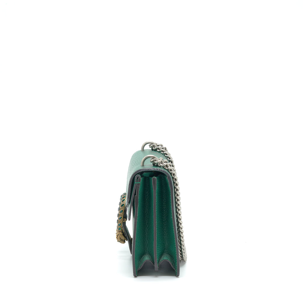 GUCCI DIONYSUS SMALL SHOULDER BAG GREEN WITH MULTICOLOUR HARDWARE