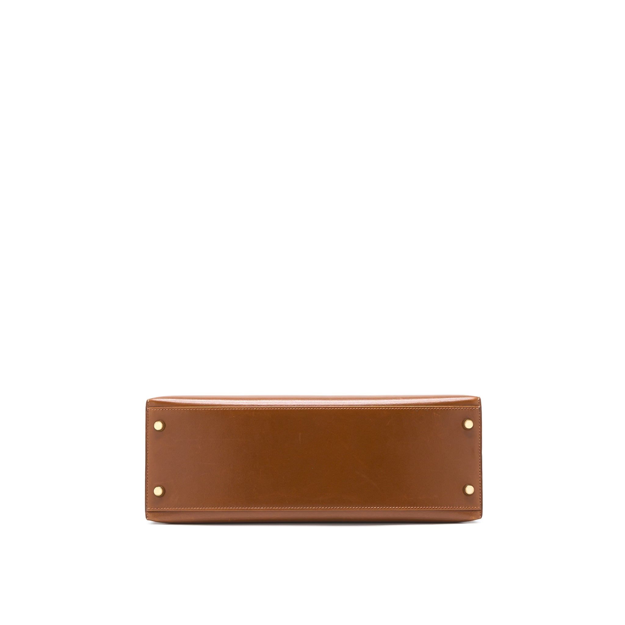 HERMES VINTAGE KELLY 32 BOX BROWN GHW