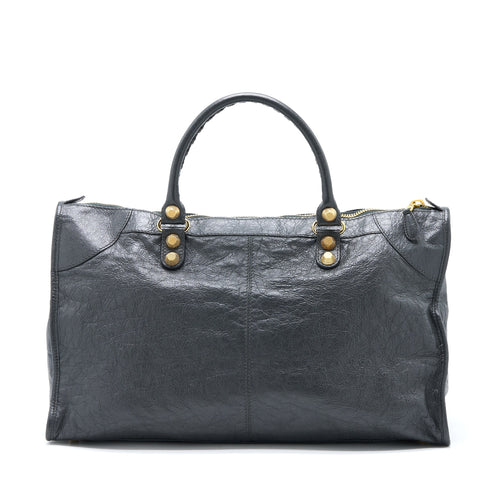 BALENCIAGA GIANT 12 WORK CITY BAG LAMBSKIN GRIS FOSSILE GHW