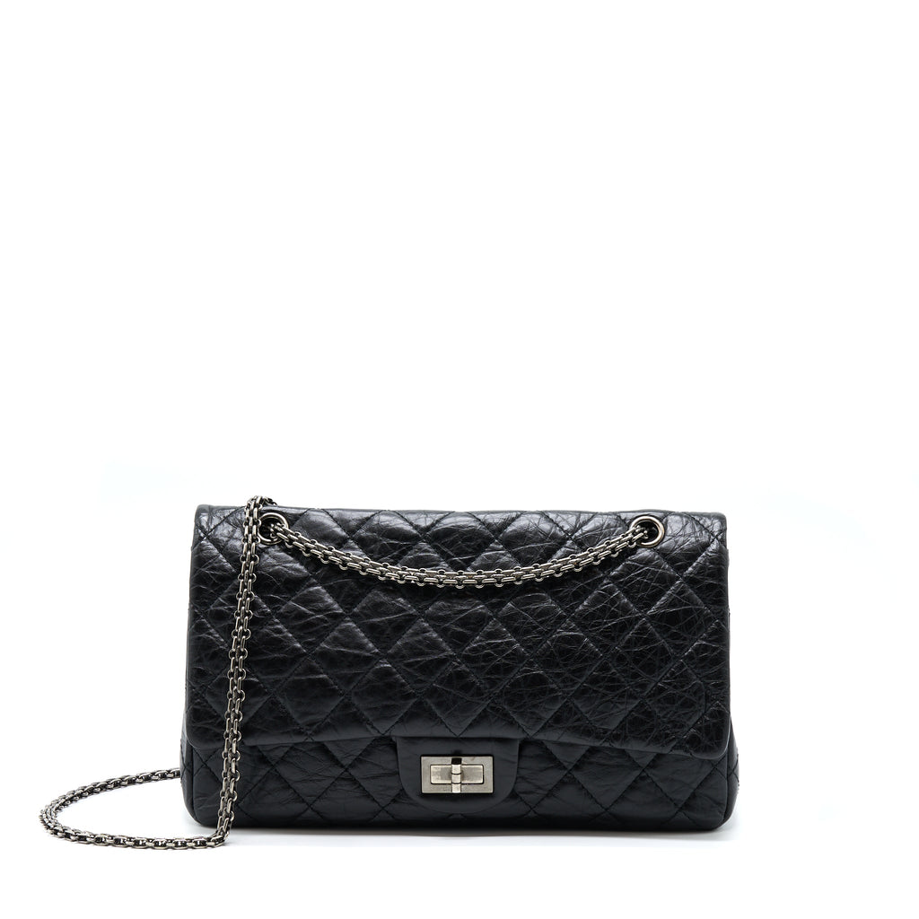 CHANEL 2.55 227 REISSUE CALFSKIN BLACK RUTHENIUM HARDWARE