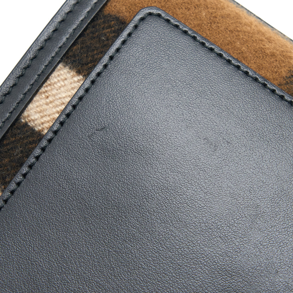 BURBERRY CHECK POCKET BAG CASHMERE/LEATHER MULTICOLOUR BROWN GHW