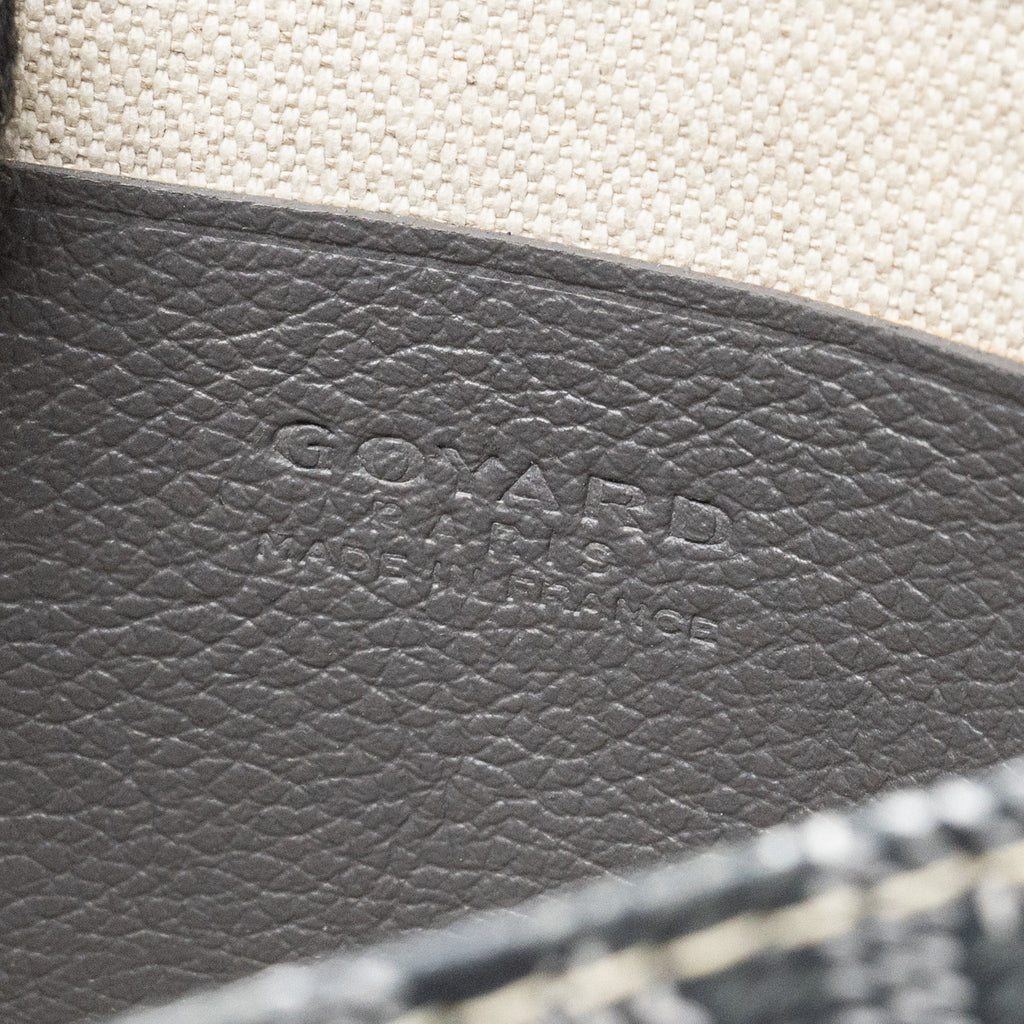 GOYARD PORTEFEUILLE POCHETTE PLUMET GOYARDINE CANVAS / CALFSKIN GREY SHW