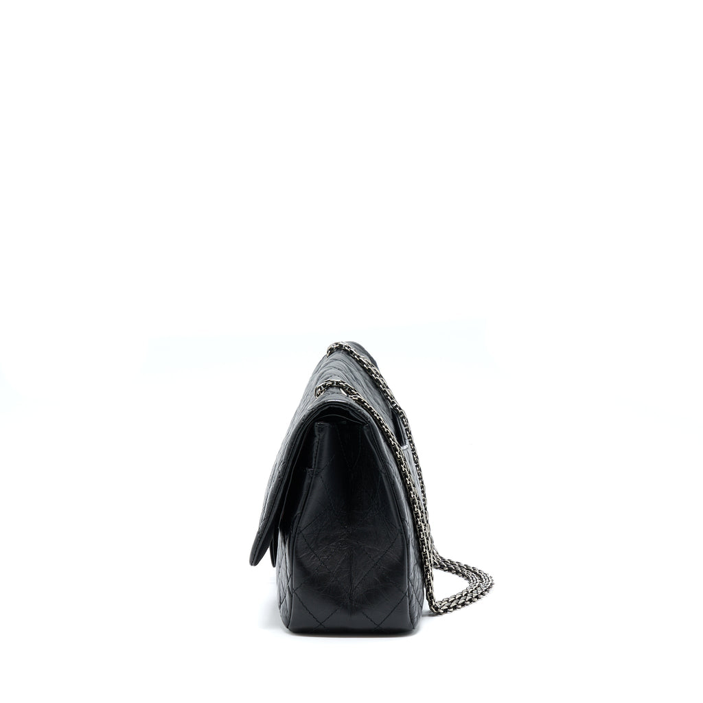 CHANEL 2.55 227 REISSUE CALFSKIN BLACK RUTHENIUM HARDWARE