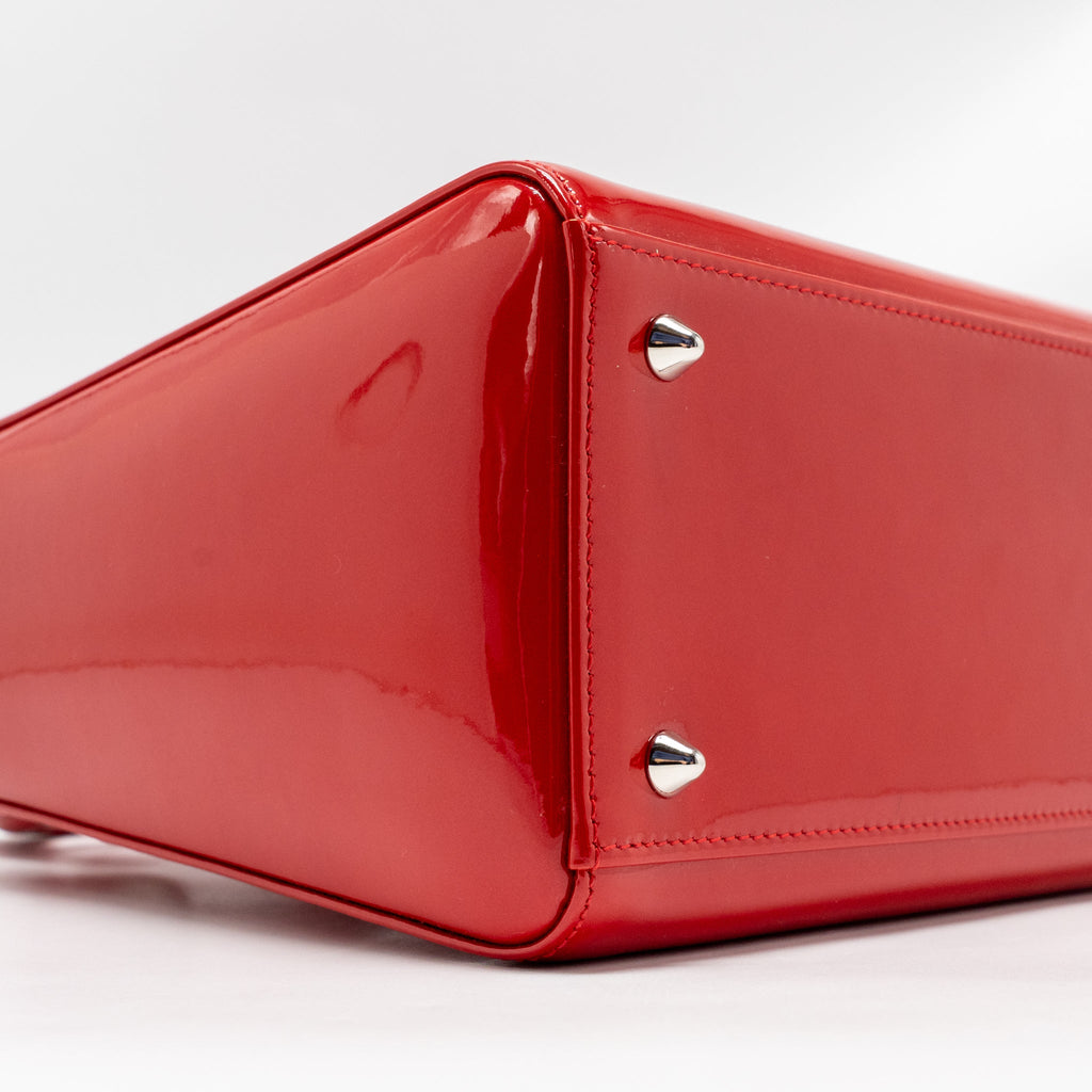 DIOR MEDIUM LADY DIOR PATENT RED SHW