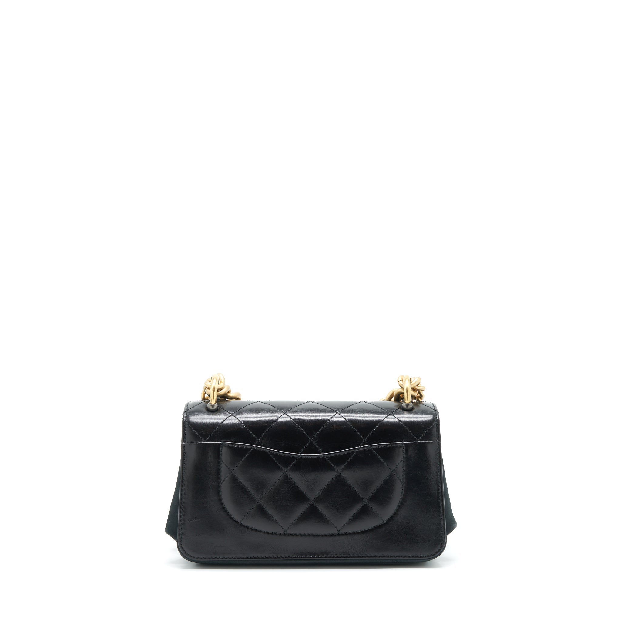 CHANEL SEASONAL PARIS COSMOPOLITE STRAIT LINED FLAP BAG CALFSKIN / LAMBSKIN BLACK GHW