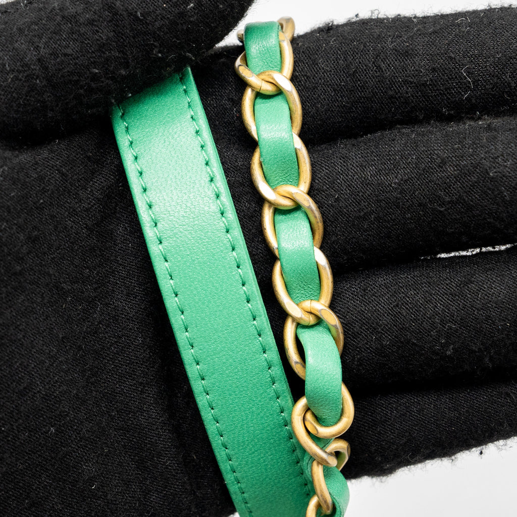 CHANEL MEDIUM FILIGREE VANITY CASE CAVIAR GREEN GHW