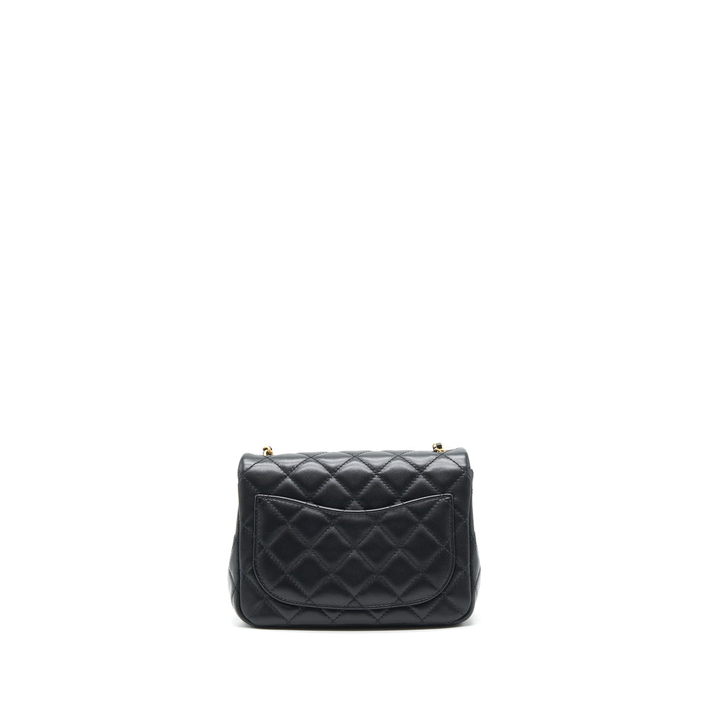 CHANEL MINI SQUARE PEARL CRUSH LAMBSKIN BLACK GHW
