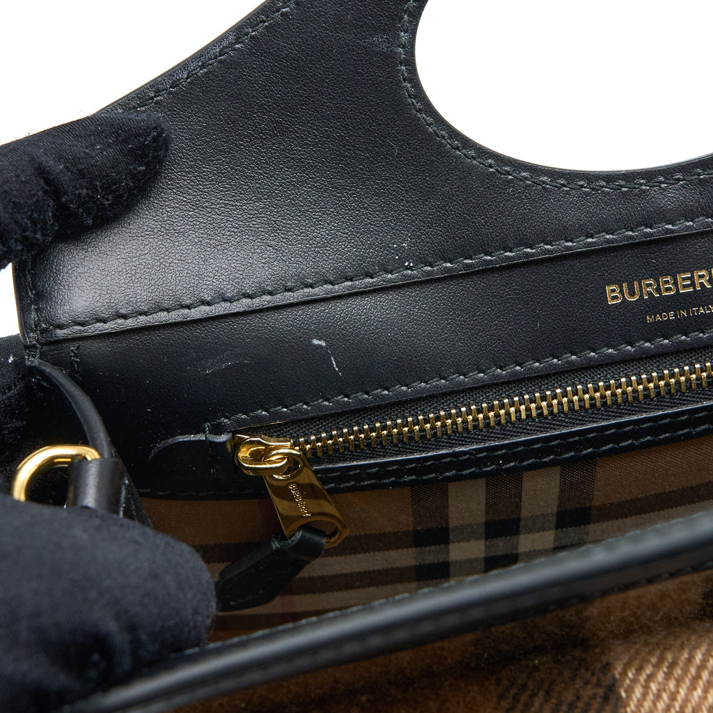 BURBERRY CHECK POCKET BAG CASHMERE/LEATHER MULTICOLOUR BROWN GHW
