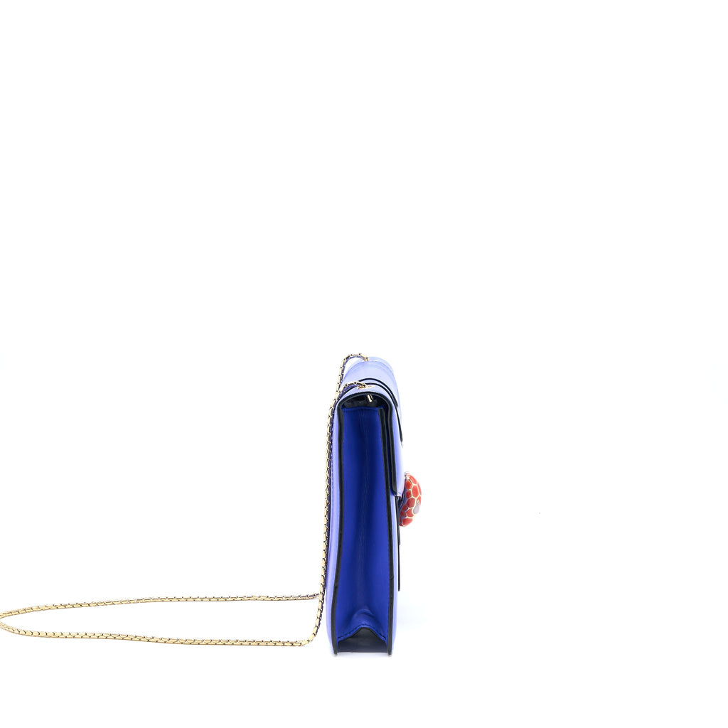 BVLGARI SERPENTI FOREVER SHOULDER BAG CALFSKIN BLUE GHW