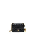 CHANEL MINI SQUARE PEARL CRUSH LAMBSKIN BLACK GHW