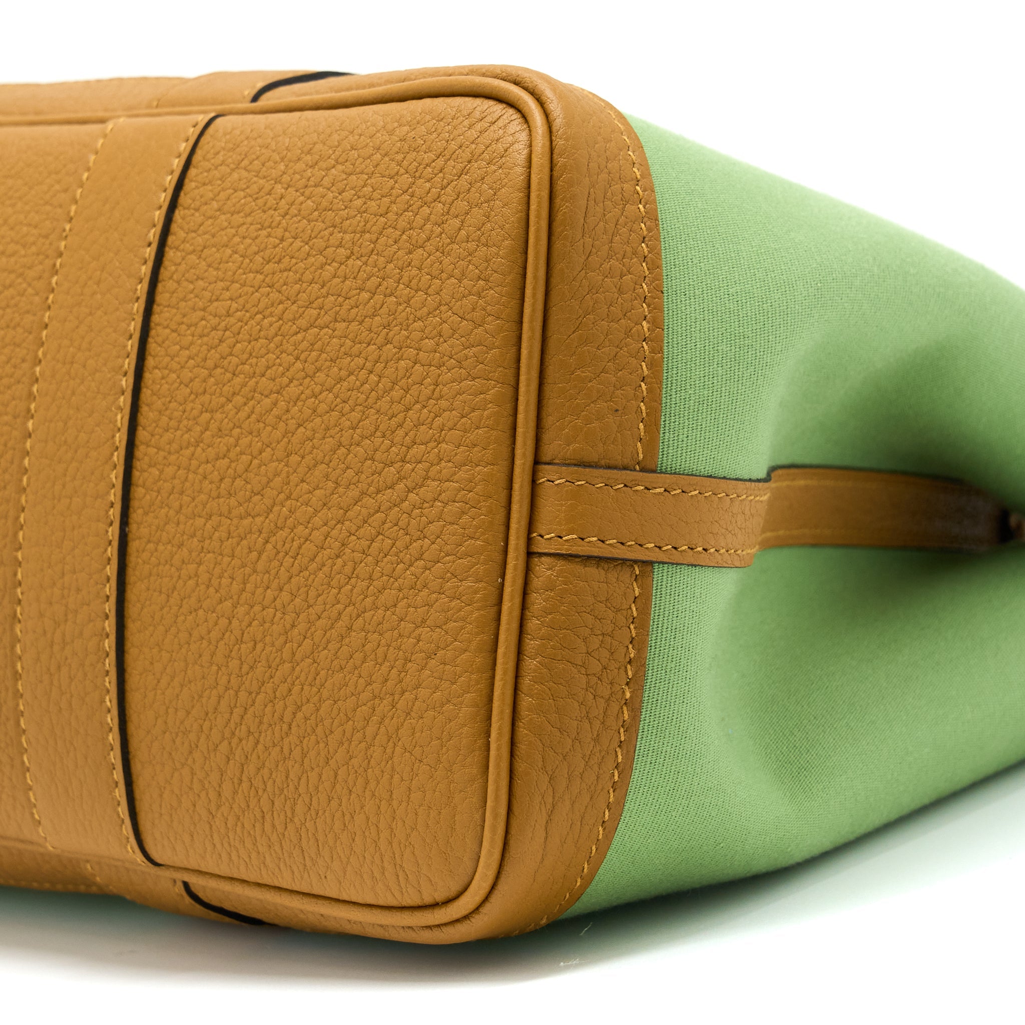 HERMES GARDEN PARTY 30 CANVAS VERT CRIQUET / CORE SHW