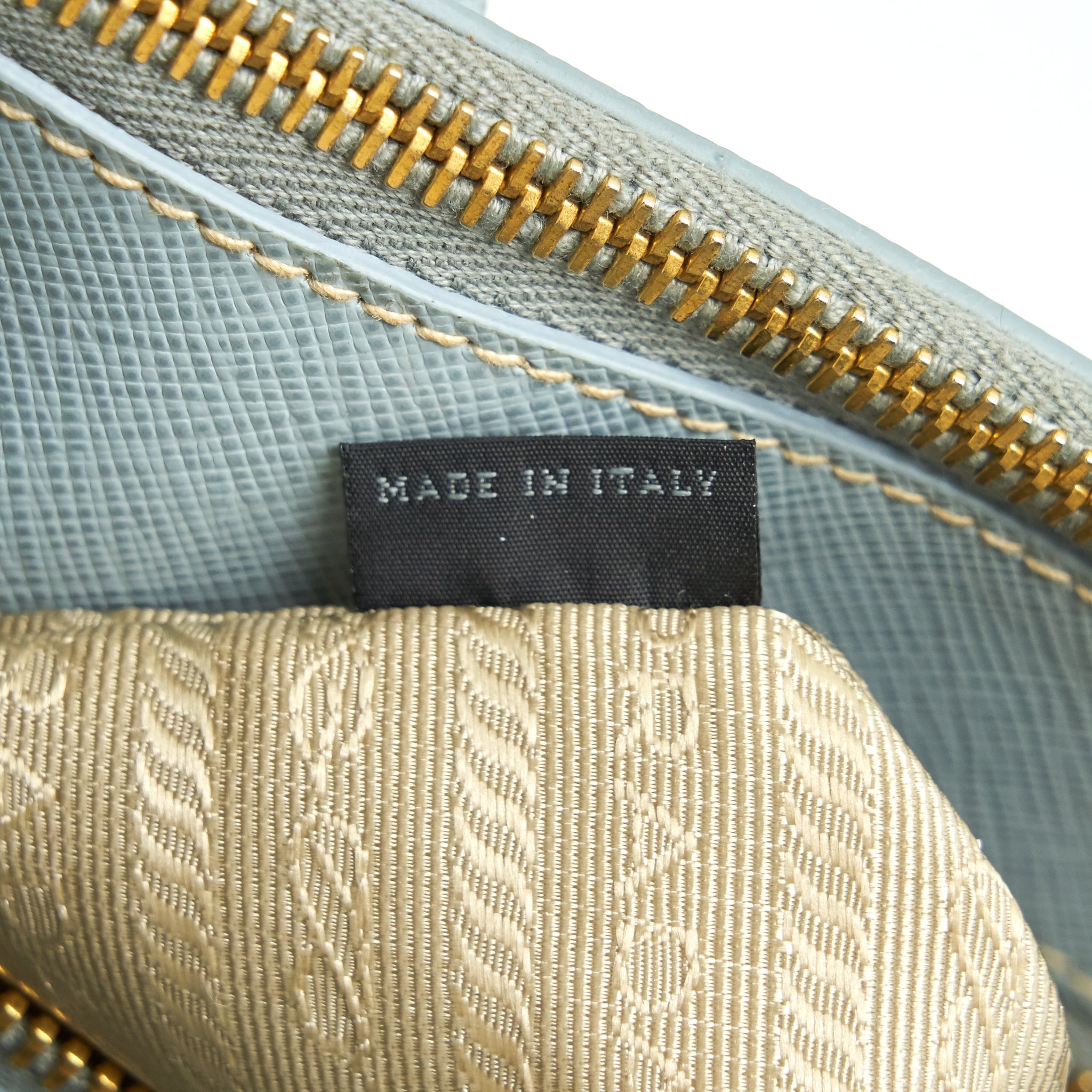 PRADA SMALL SAFFIANO LEATHER TOTE BAG LIGHT BLUE GHW