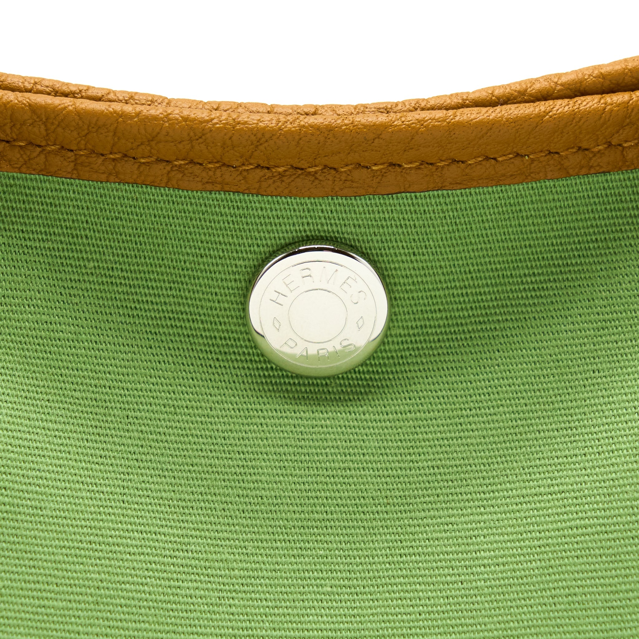 HERMES GARDEN PARTY 30 CANVAS VERT CRIQUET / CORE SHW