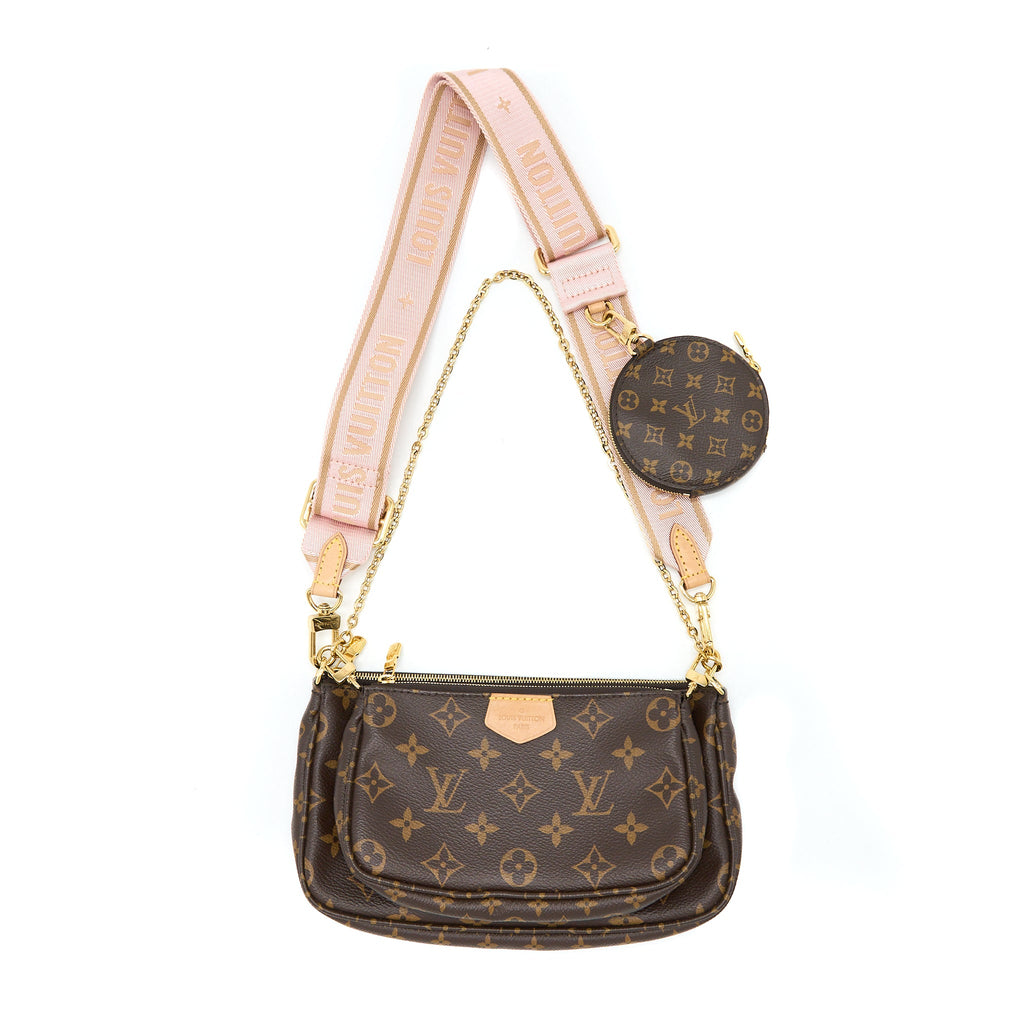 LOUIS VUITTON MULTI POCHETTE ACCESSORIES MONOGRAM CANVAS ROSE CLAIR GHW