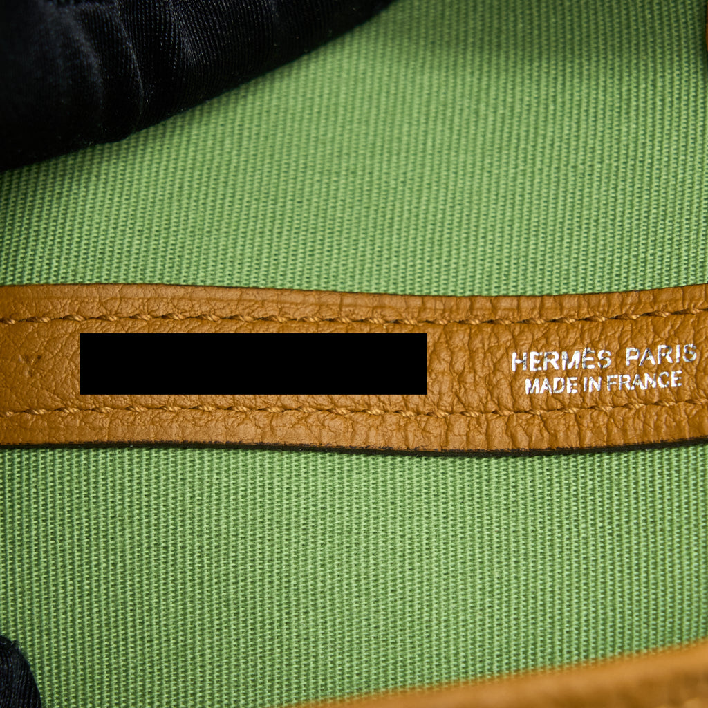 HERMES GARDEN PARTY 30 CANVAS VERT CRIQUET / CORE SHW