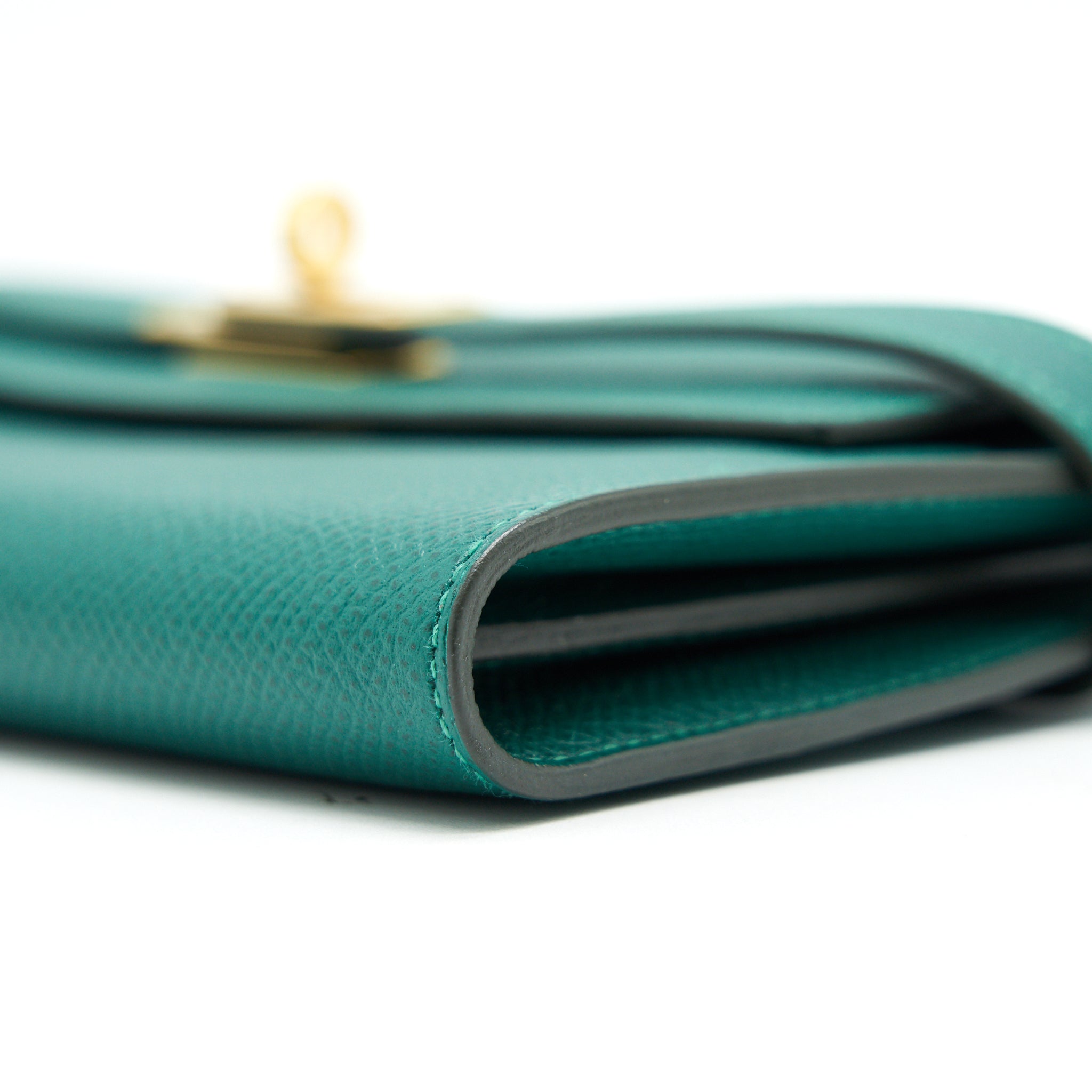 HERMES KELLY LONG WALLET Z6 MALACHITE EPSOM GHW