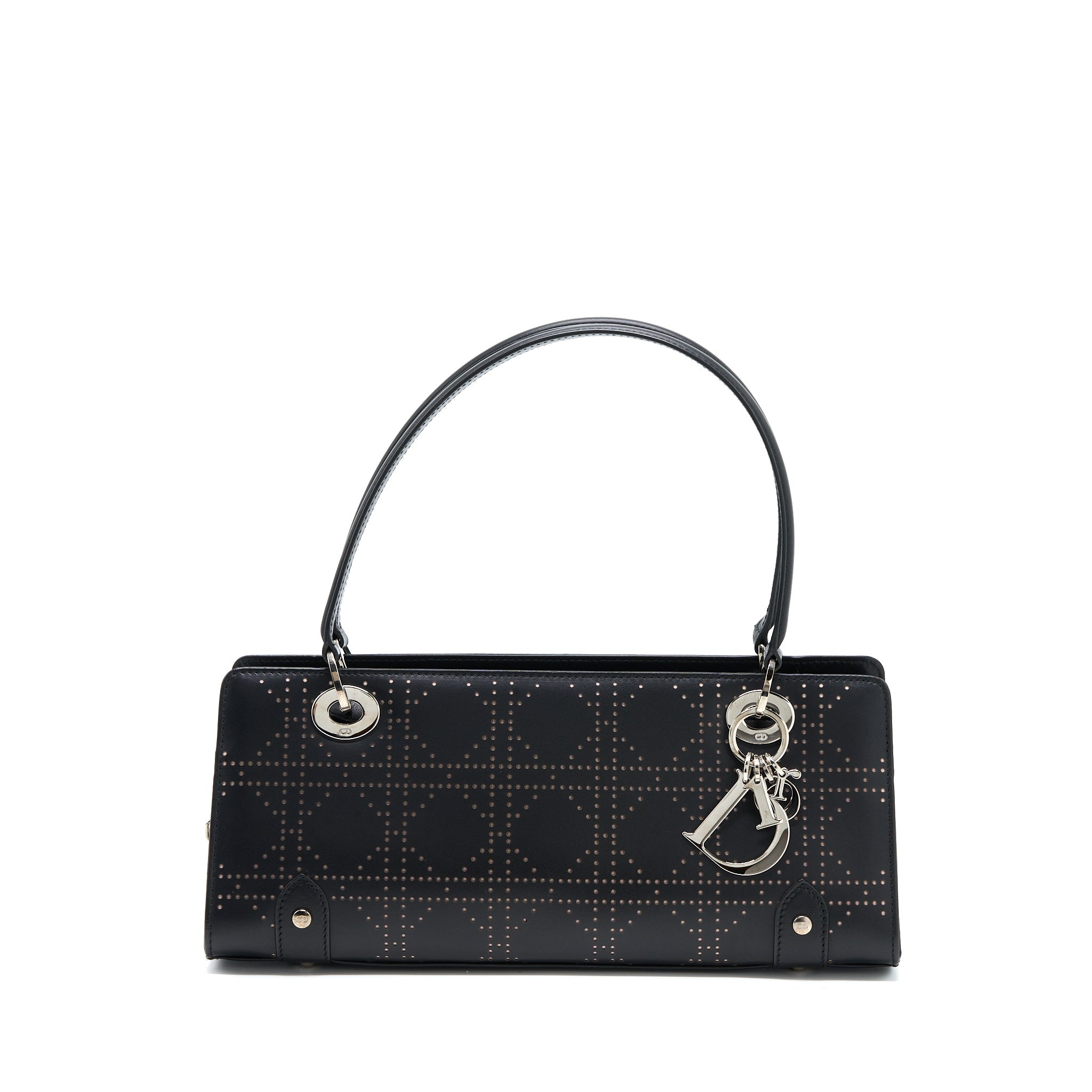 DIOR VINTAGE LADY DIOR LONG CUIR BAG CALFSKIN BLACK SHW