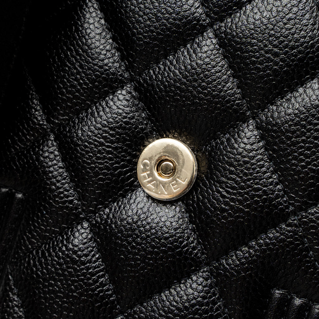 CHANEL VERTICAL PHONE POUCH CAVIAR BLACK LGHW