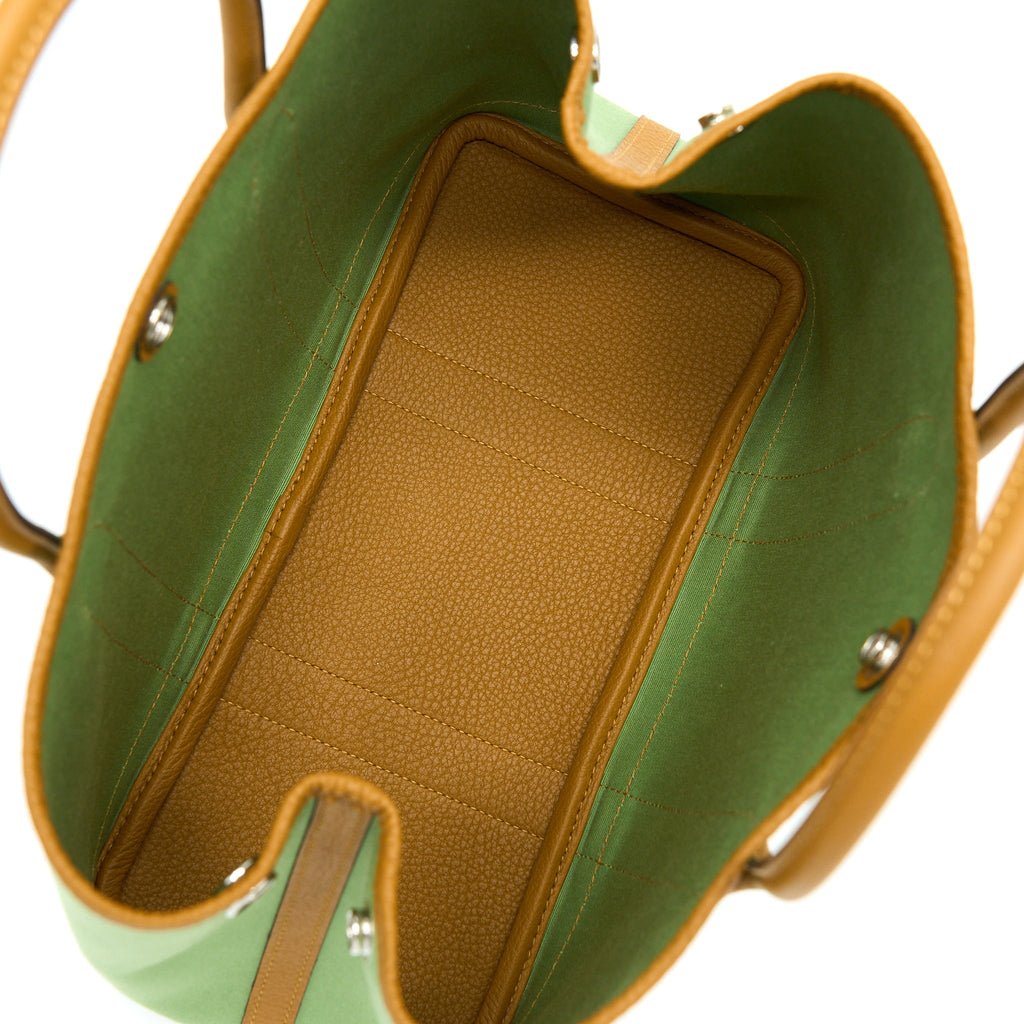 HERMES GARDEN PARTY 30 CANVAS VERT CRIQUET / CORE SHW