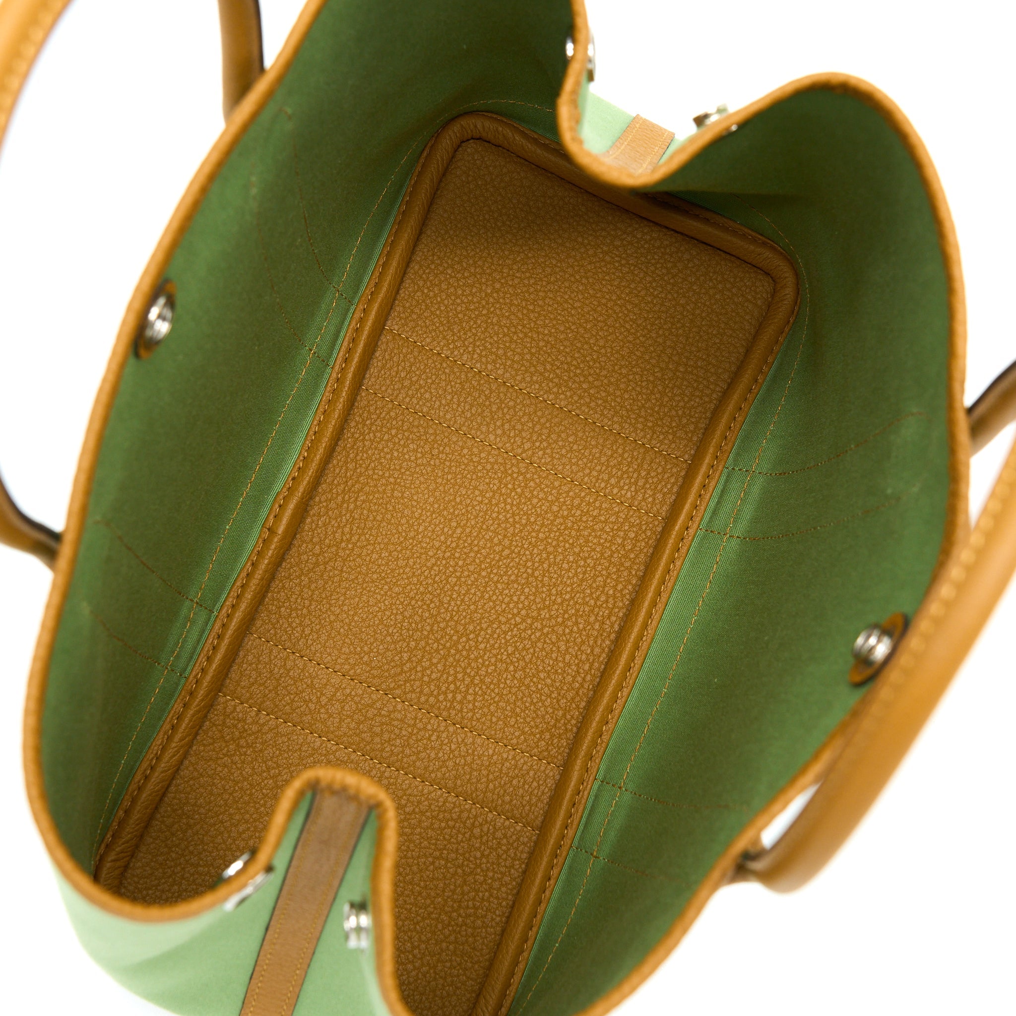 HERMES GARDEN PARTY 30 CANVAS VERT CRIQUET / CORE SHW