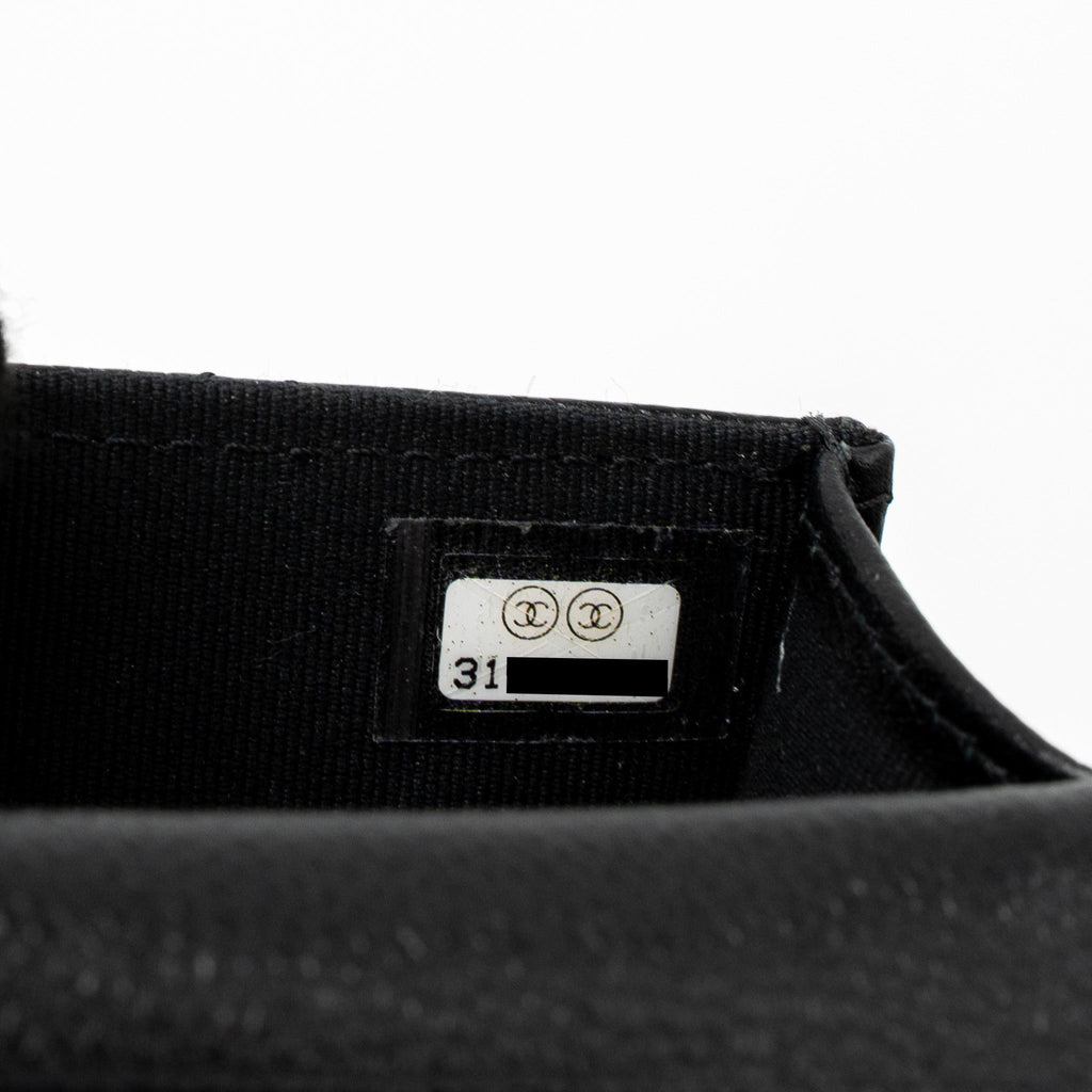 CHANEL VERTICAL PHONE POUCH CAVIAR BLACK LGHW