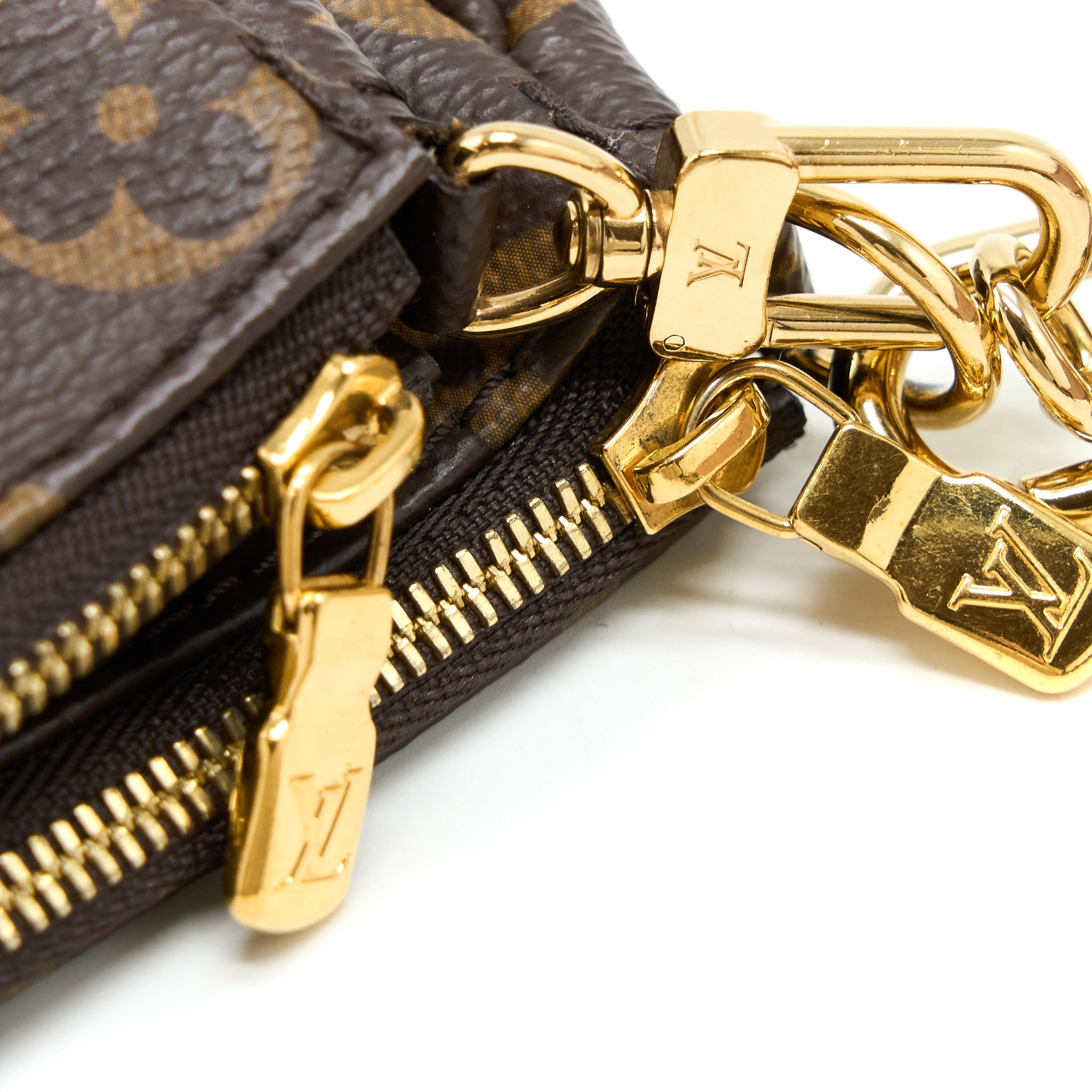 LOUIS VUITTON MULTI POCHETTE ACCESSORIES MONOGRAM CANVAS ROSE CLAIR GHW