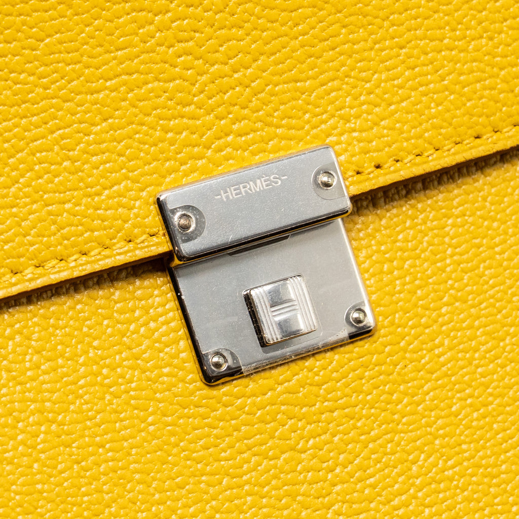 HERMES CLIC 16 WALLET CHEVRE MYSORE JAUNE AMBER SHW