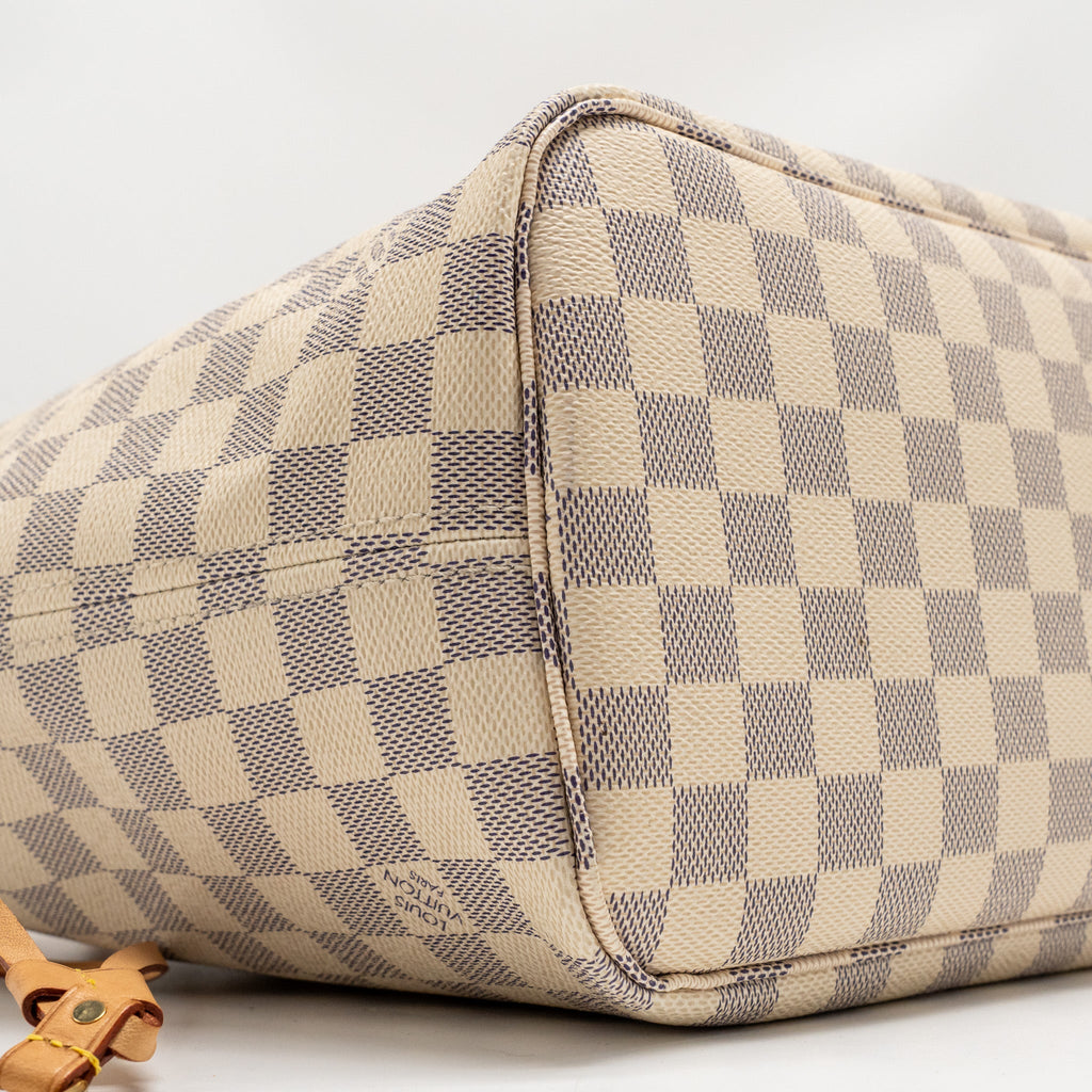 LOUIS VUITTON NEVERFULL MM DAMIER AZUR CANVAS GHW