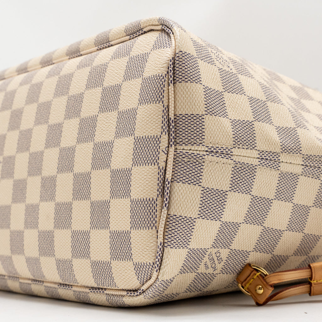 LOUIS VUITTON NEVERFULL MM DAMIER AZUR CANVAS GHW