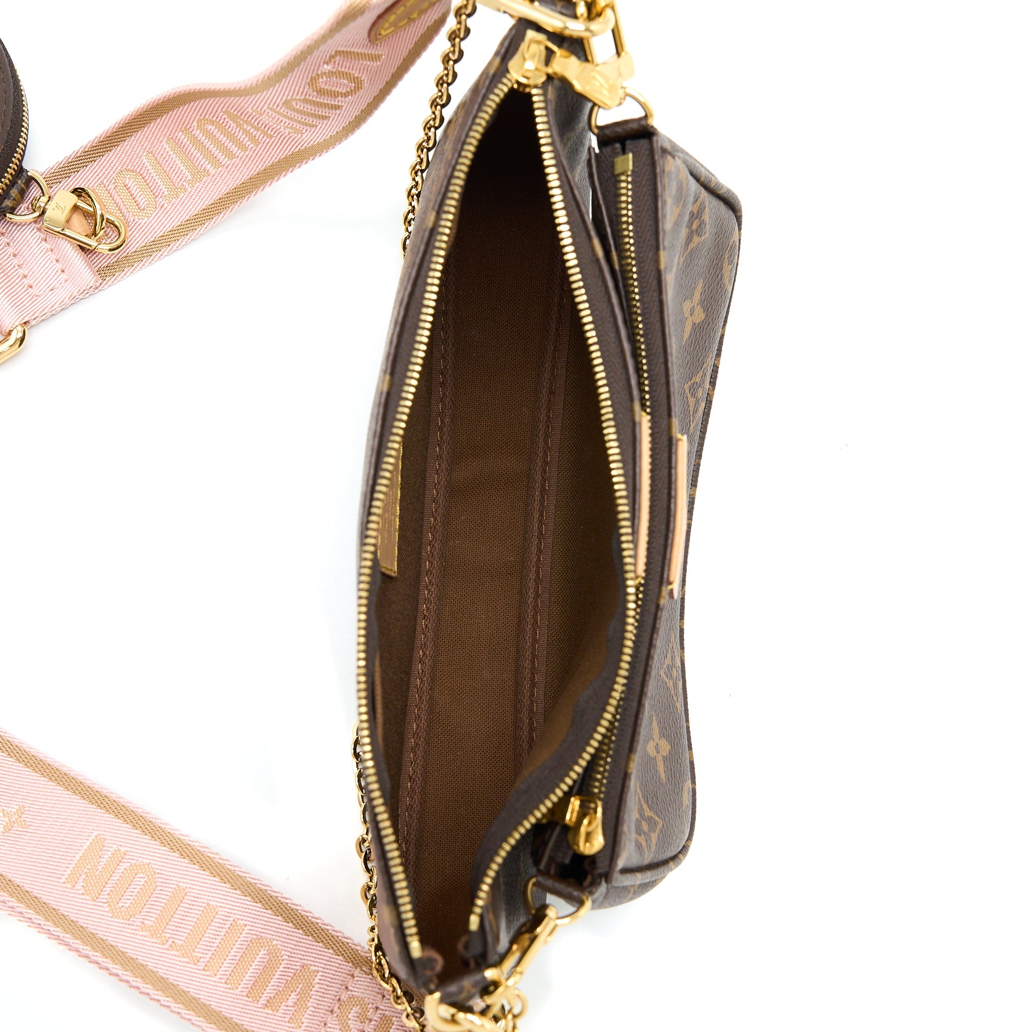 LOUIS VUITTON MULTI POCHETTE ACCESSORIES MONOGRAM CANVAS ROSE CLAIR GHW