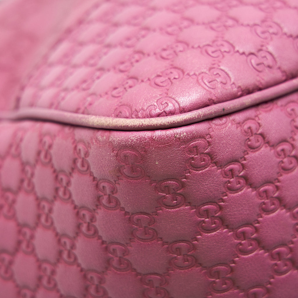 GUCCI LEATHER SHOPPING TOTE BAG RASPBERRY PINK