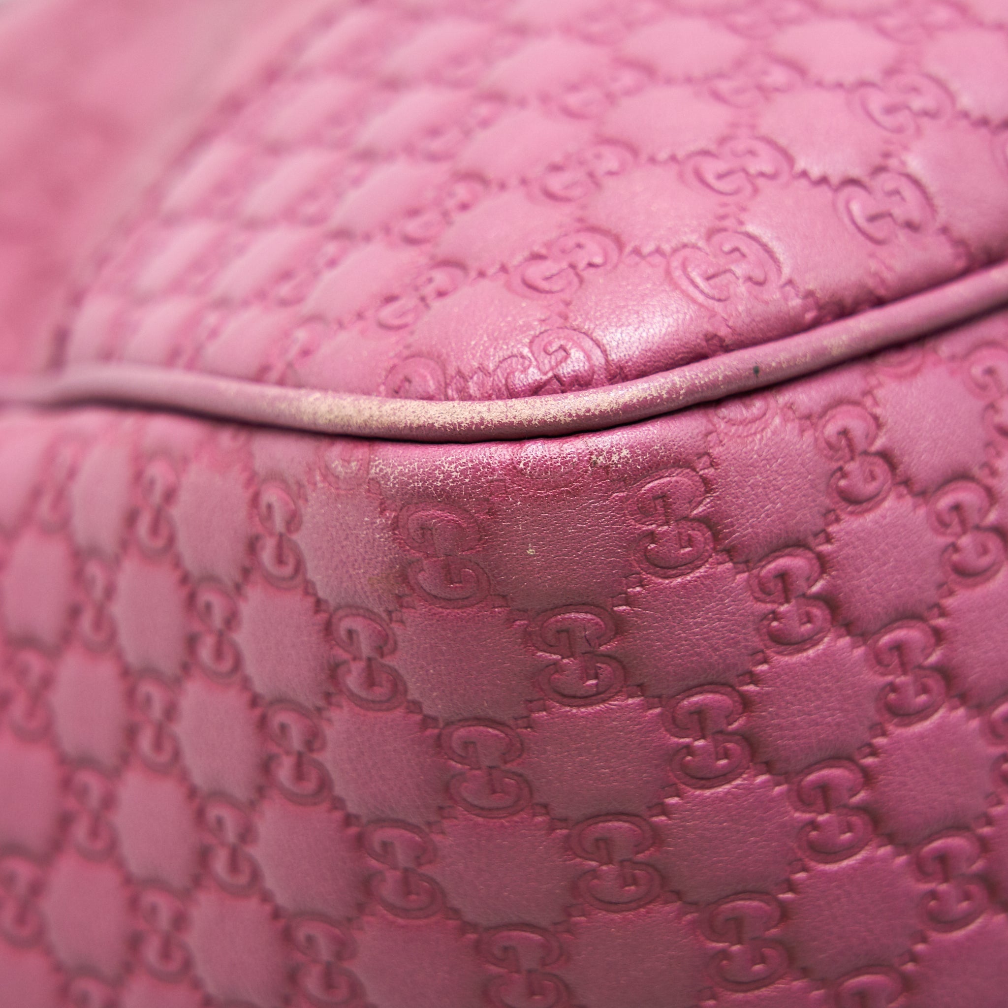GUCCI LEATHER SHOPPING TOTE BAG RASPBERRY PINK
